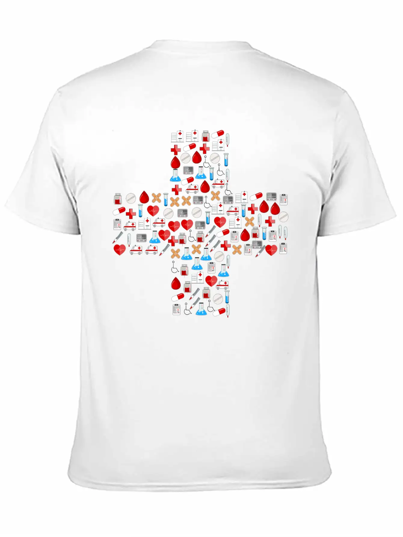 Medical Icons Cross Basic Graphic T-Shirt ¨C Daily Comfort In Soft Cotton