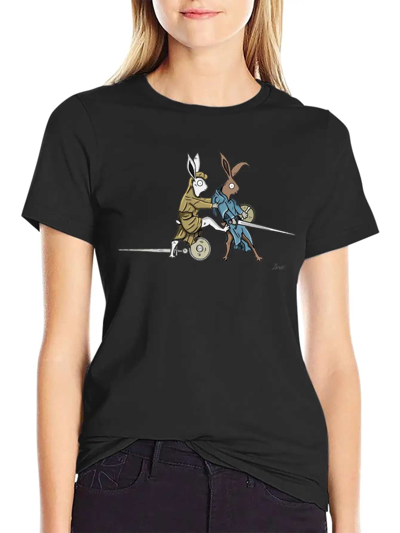Medieval Rabbits In The Towerfechtbuch Soft Cotton Short Sleeve Tee ¨C Unisex Wardrobe Staple