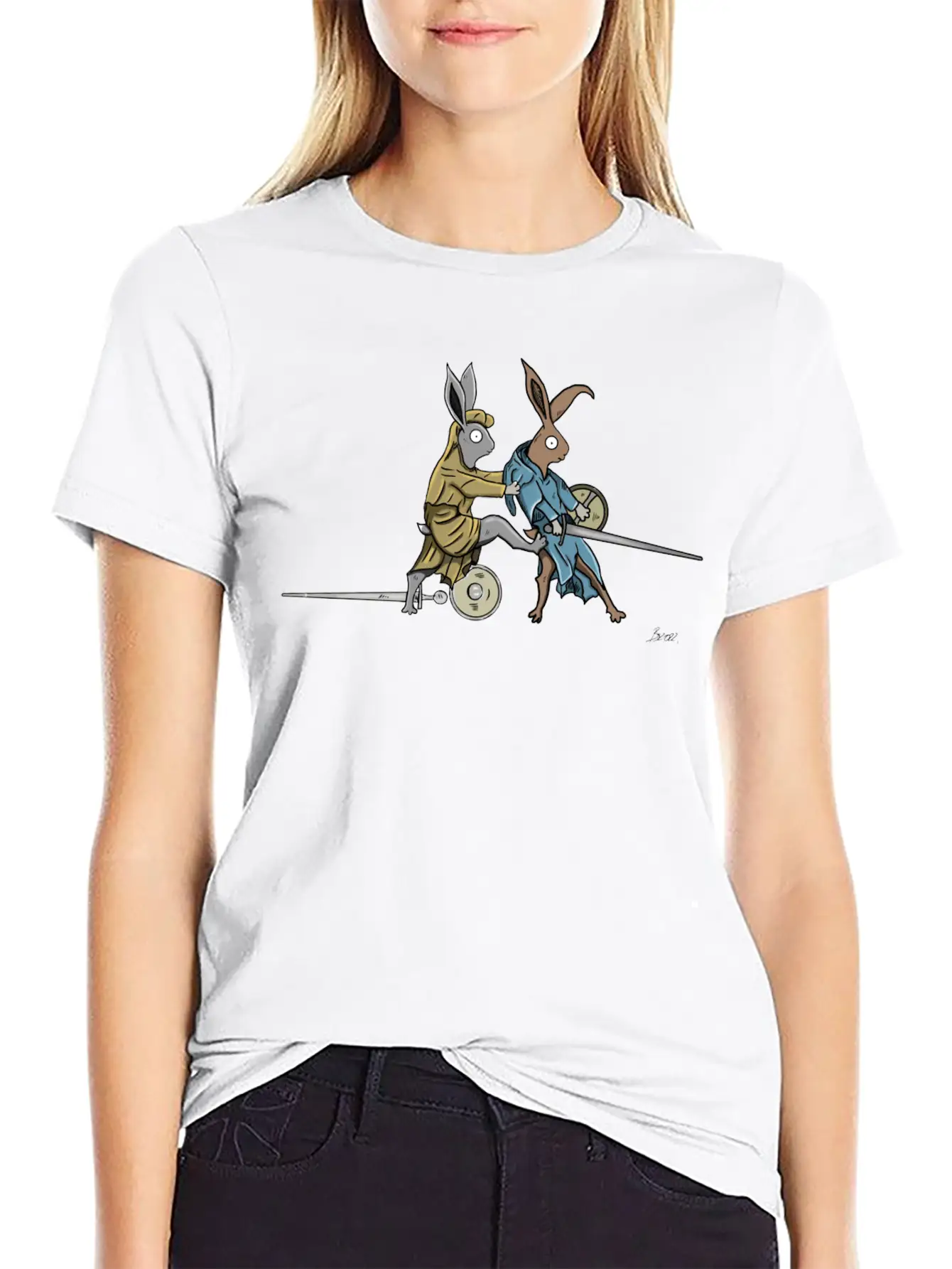 Medieval Rabbits In The Towerfechtbuch Soft Cotton Short Sleeve Tee ¨C Unisex Wardrobe Staple
