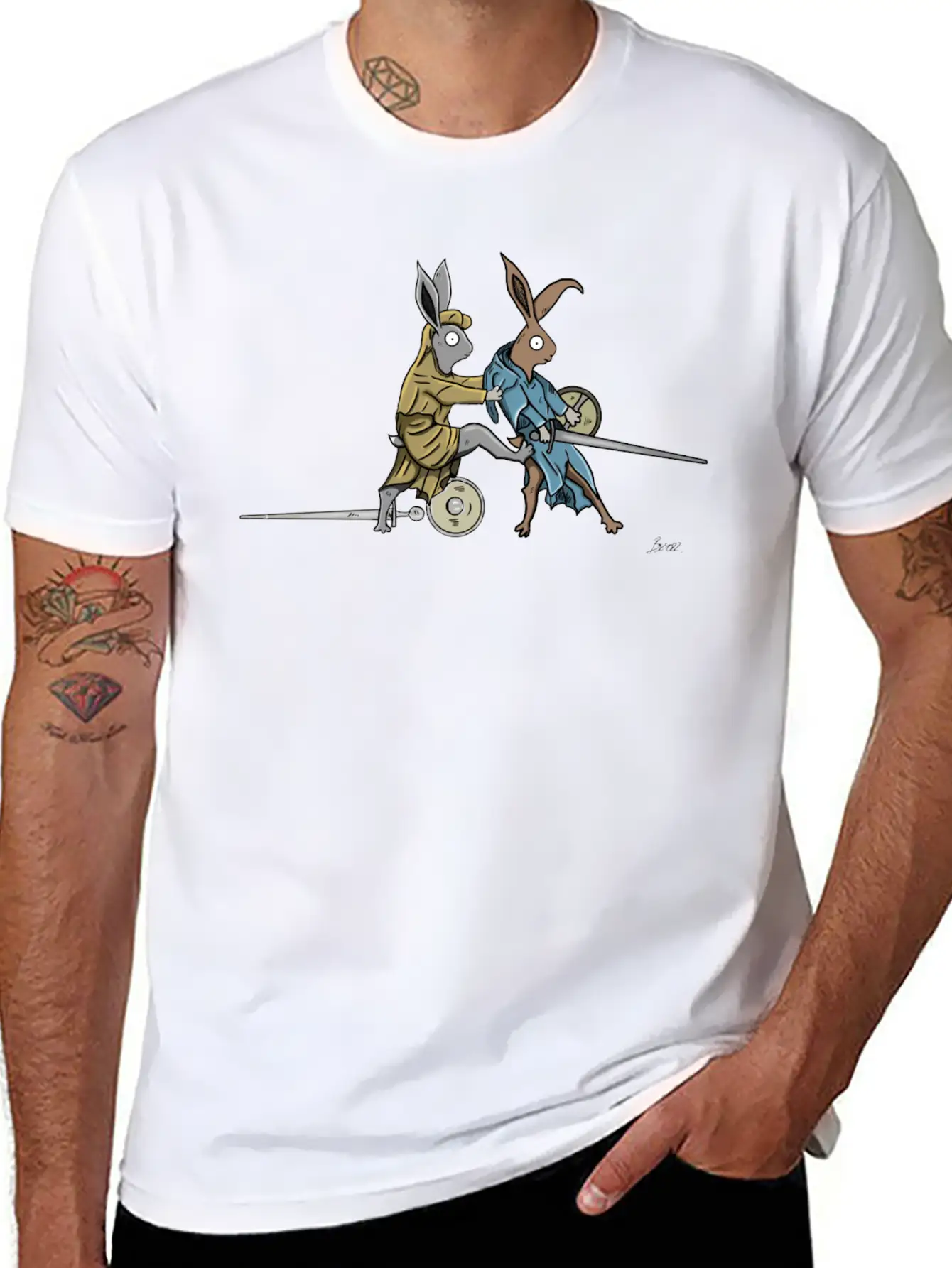 Medieval Rabbits In The Towerfechtbuch Soft Cotton Short Sleeve Tee ¨C Unisex Wardrobe Staple