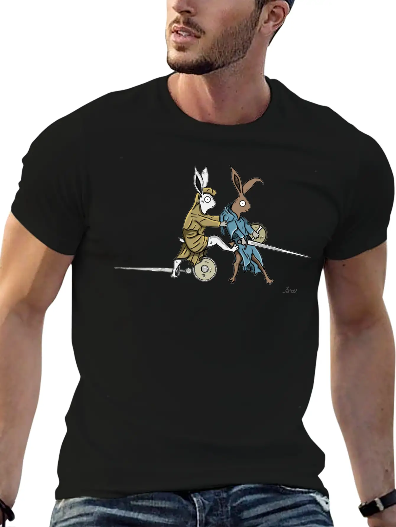 Medieval Rabbits In The Towerfechtbuch Soft Cotton Short Sleeve Tee ¨C Unisex Wardrobe Staple
