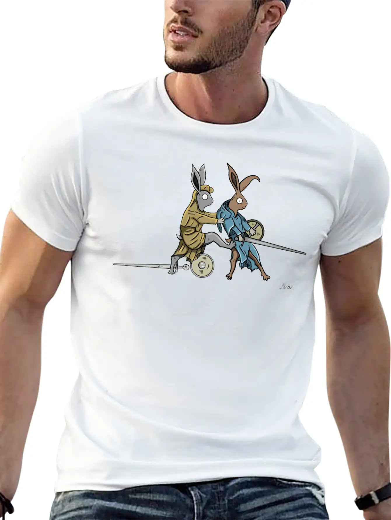 Medieval Rabbits In The Towerfechtbuch Soft Cotton Short Sleeve Tee ¨C Unisex Wardrobe Staple