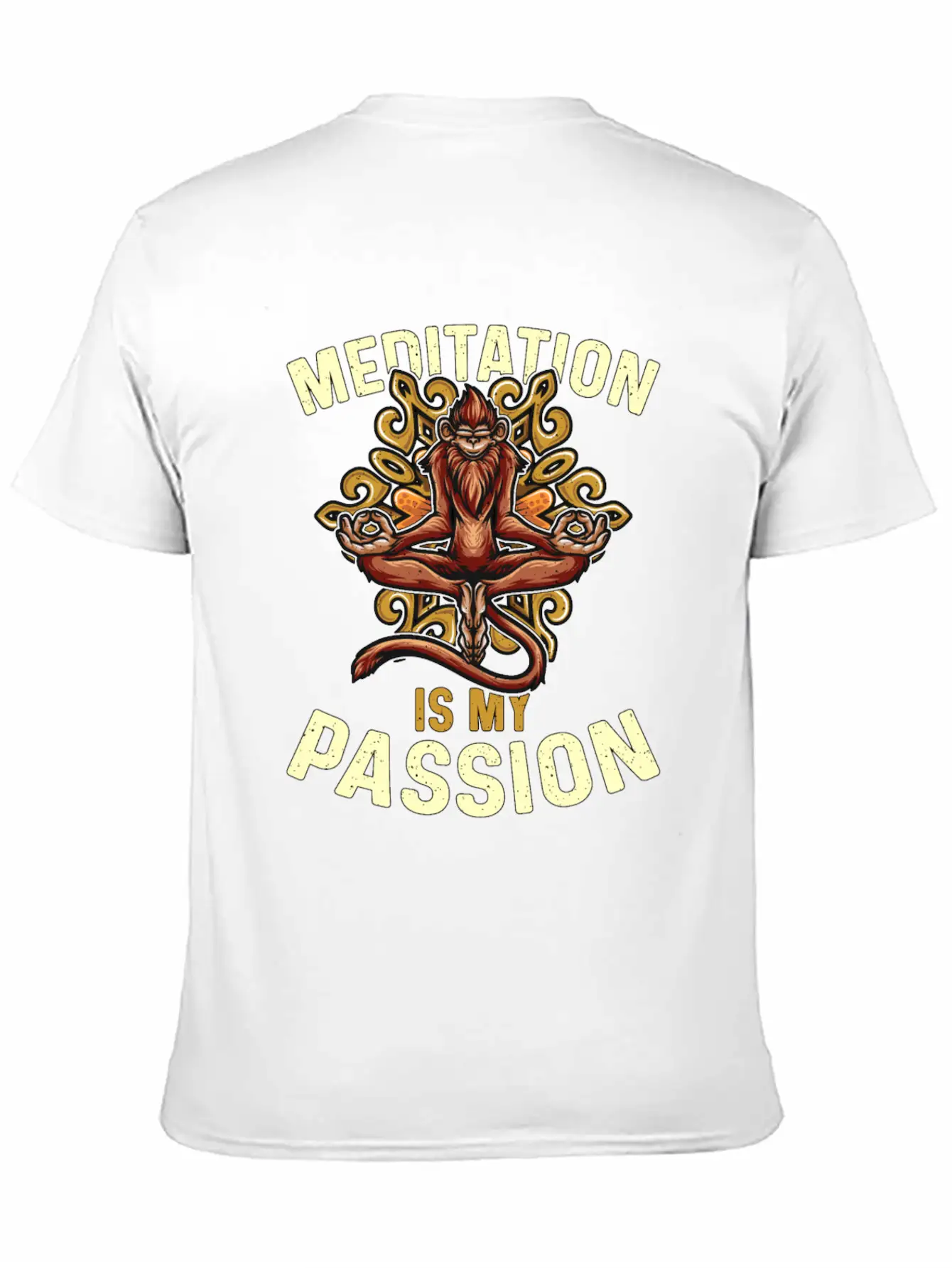 Meditation Is My Passion Relaxation Monkey Lover Essential Cotton Tee For Daily Outfits ¨C Unisex Style