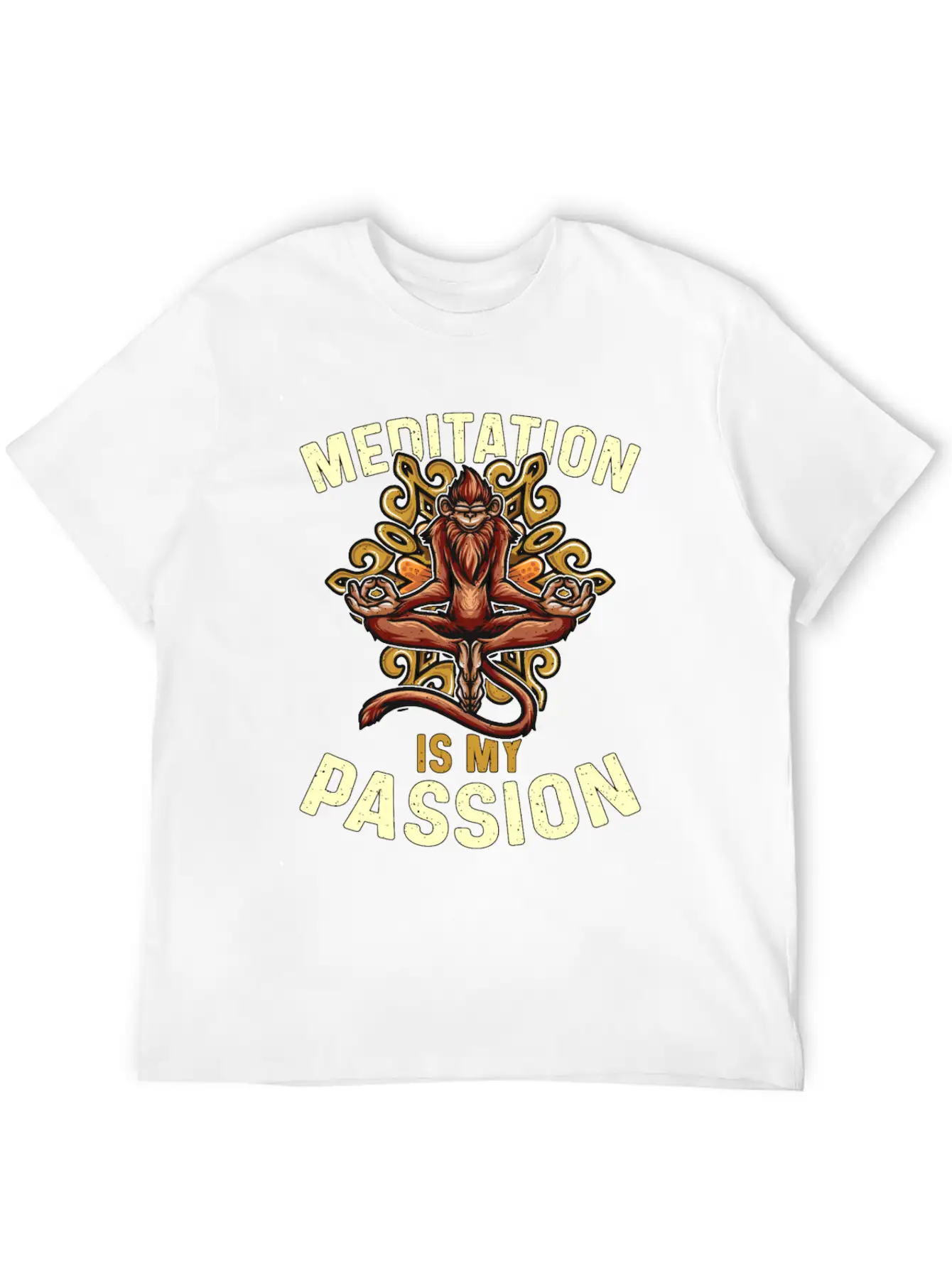 Meditation Is My Passion Relaxation Monkey Lover Essential Cotton Tee For Daily Outfits ¨C Unisex Style