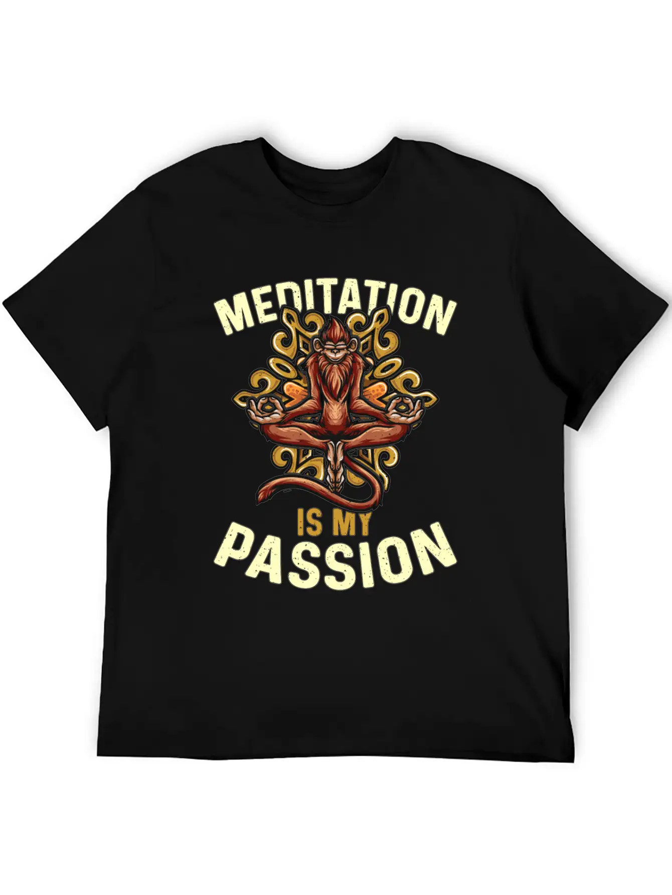 Meditation Is My Passion Relaxation Monkey Lover Essential Cotton Tee For Daily Outfits ¨C Unisex Style