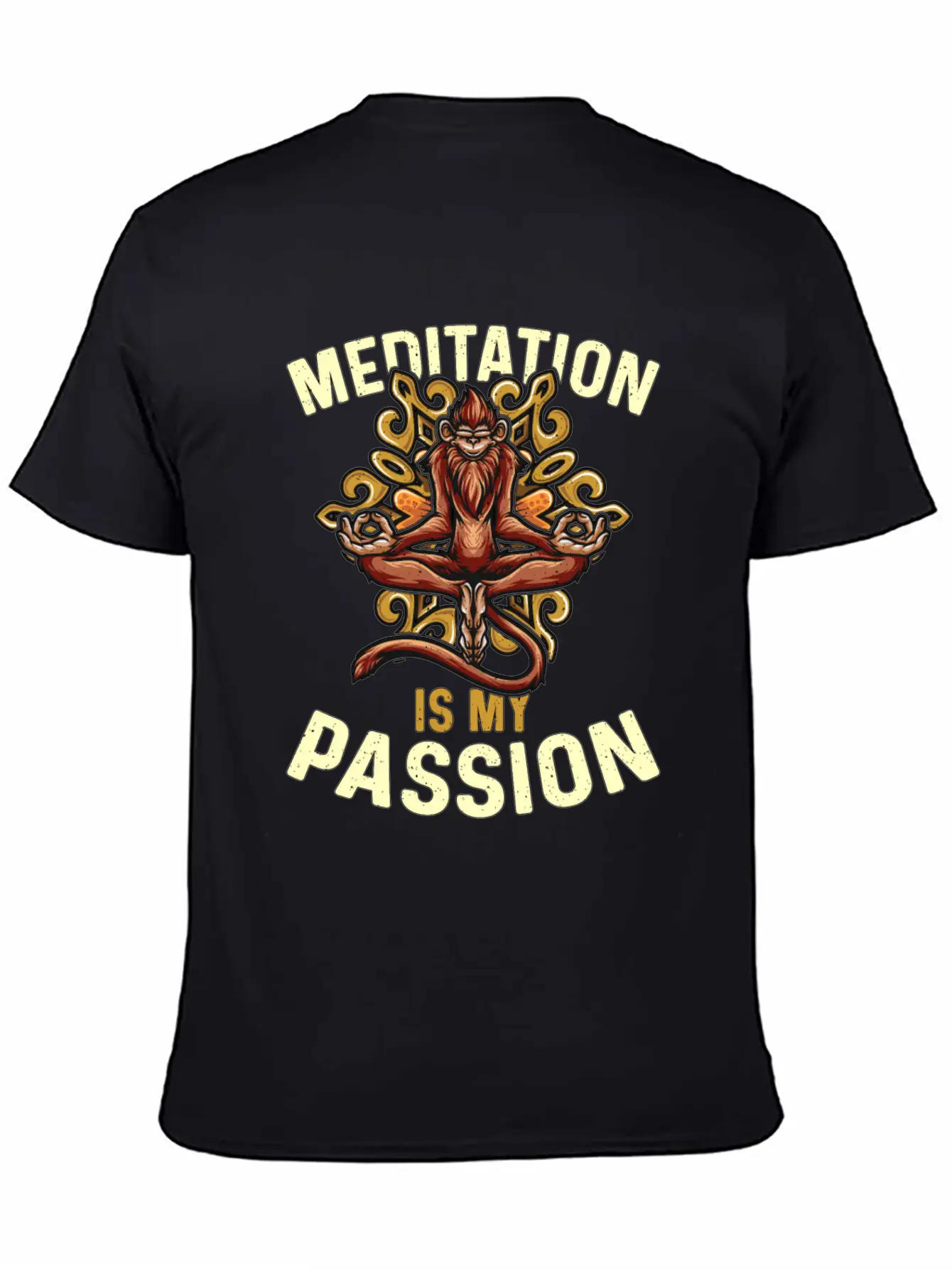 Meditation Is My Passion Relaxation Monkey Lover Essential Cotton Tee For Daily Outfits ¨C Unisex Style