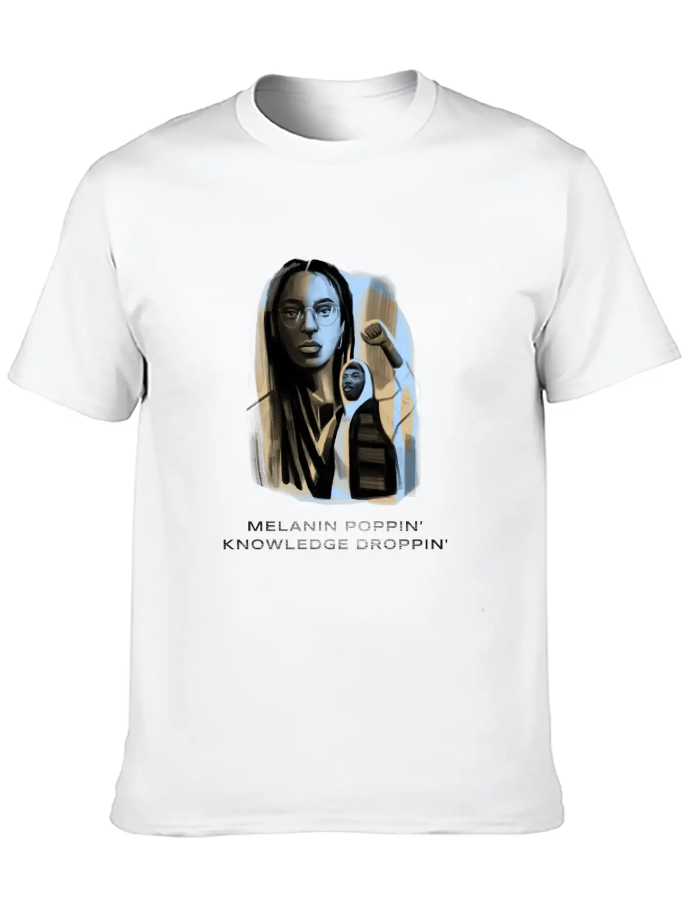 Melanin Poppin Knowledge Droppin Design 1 Basic Graphic T-Shirt ¨C Daily Comfort In Soft Cotton