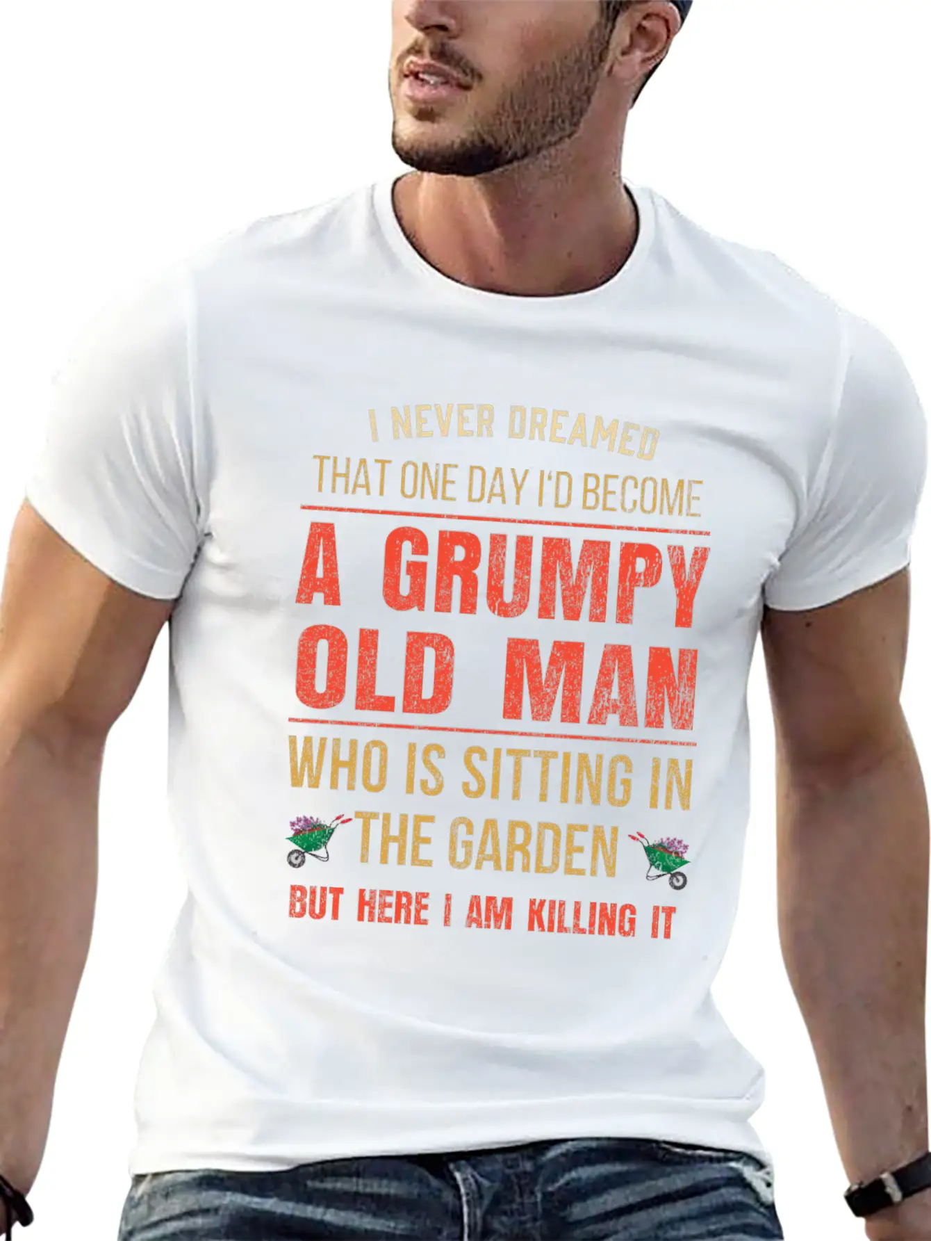 Mens Funny Grumpy Old Gardeners Gift Retired Basic Graphic T-Shirt ¨C Daily Comfort In Soft Cotton