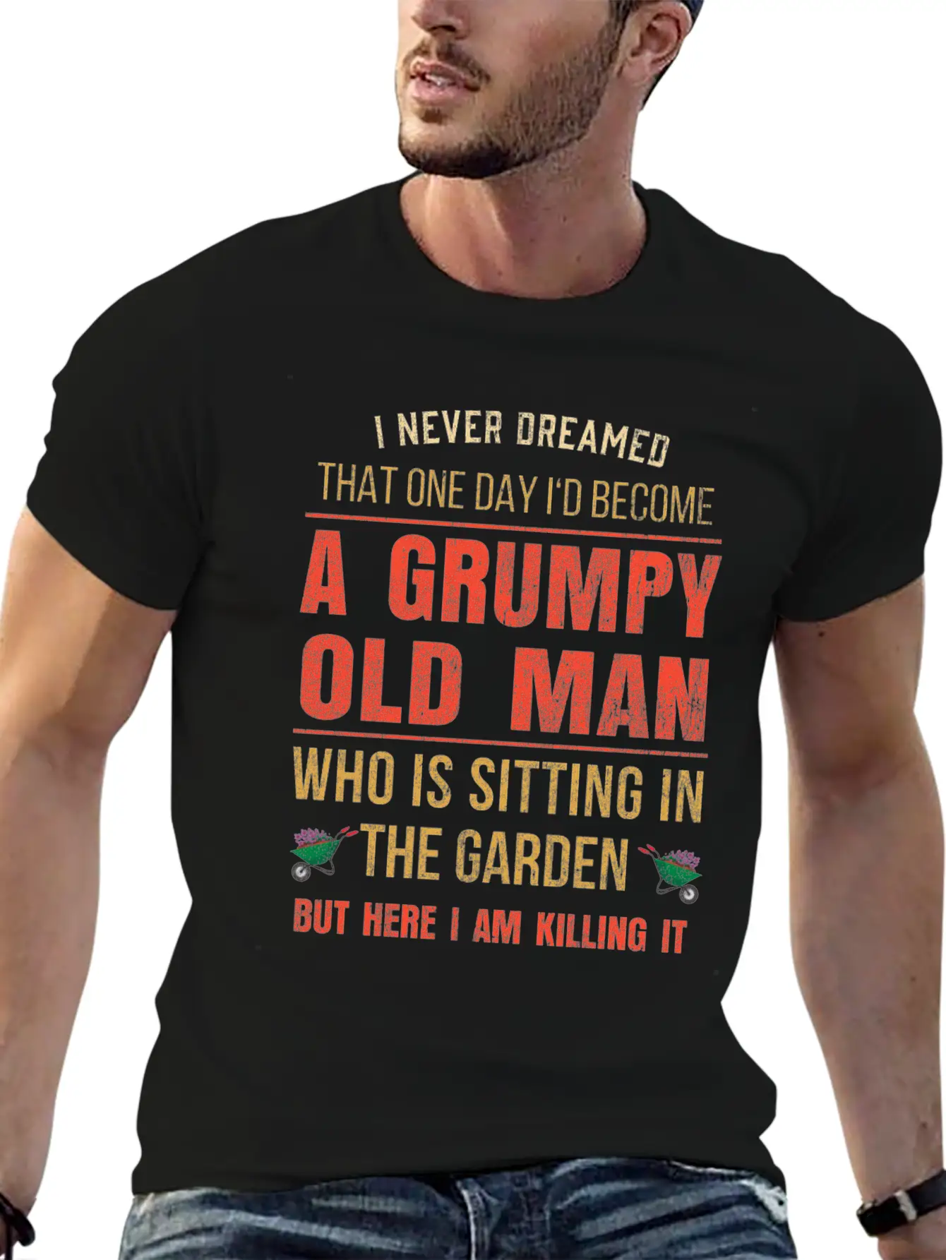 Mens Funny Grumpy Old Gardeners Gift Retired Basic Graphic T-Shirt ¨C Daily Comfort In Soft Cotton
