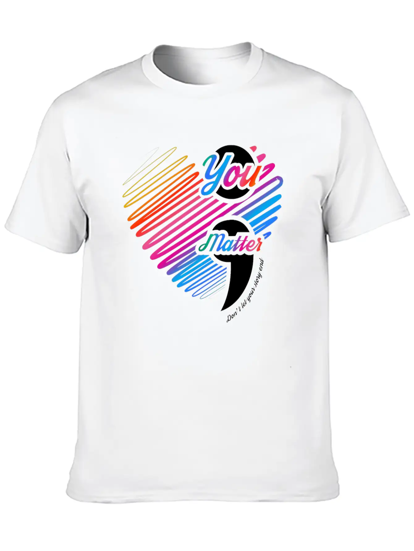 Mental Health Semi Colon Gifts Semicolon Basic Graphic T-Shirt ¨C Daily Comfort In Soft Cotton