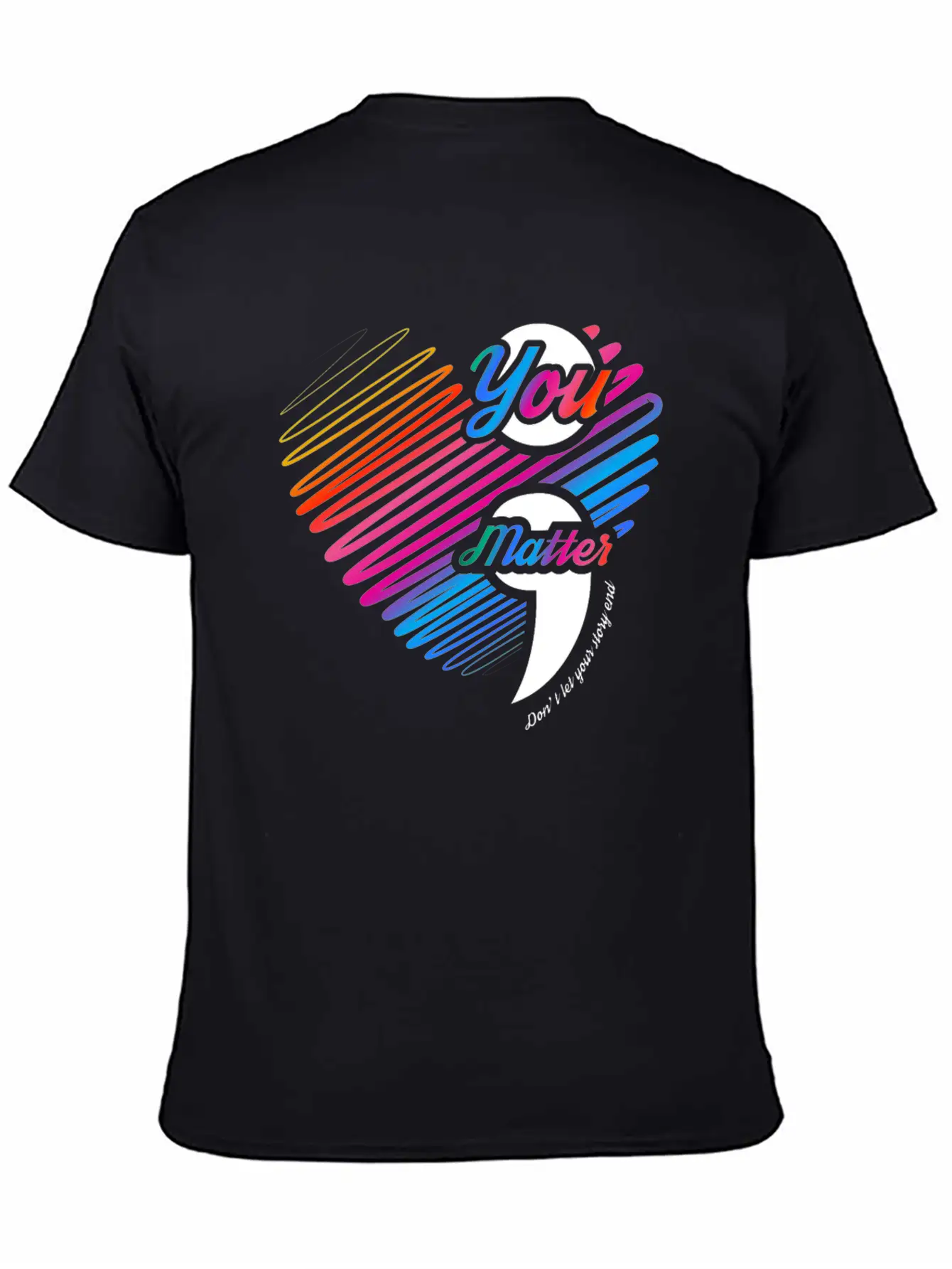 Mental Health Semi Colon Gifts Semicolon Basic Graphic T-Shirt ¨C Daily Comfort In Soft Cotton