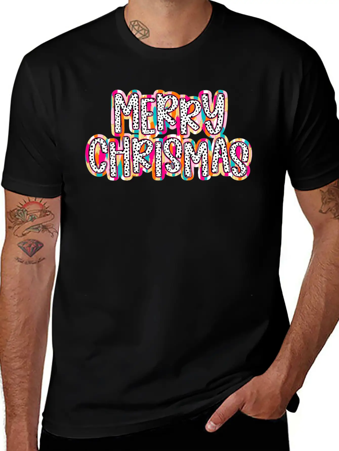Merry Christmas Brushstroke Soft Cotton Short Sleeve Tee ¨C Unisex Wardrobe Staple