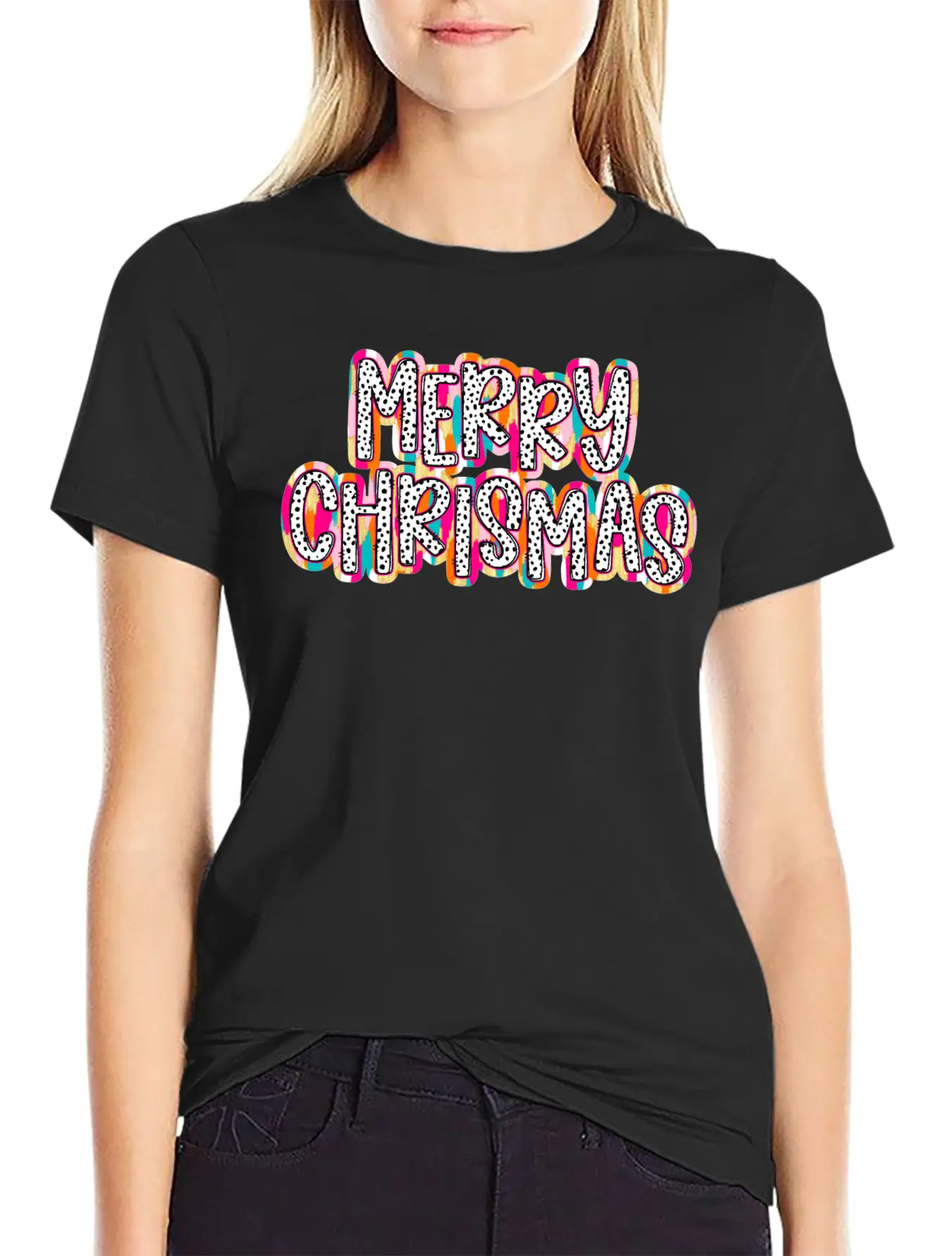 Merry Christmas Brushstroke Soft Cotton Short Sleeve Tee ¨C Unisex Wardrobe Staple