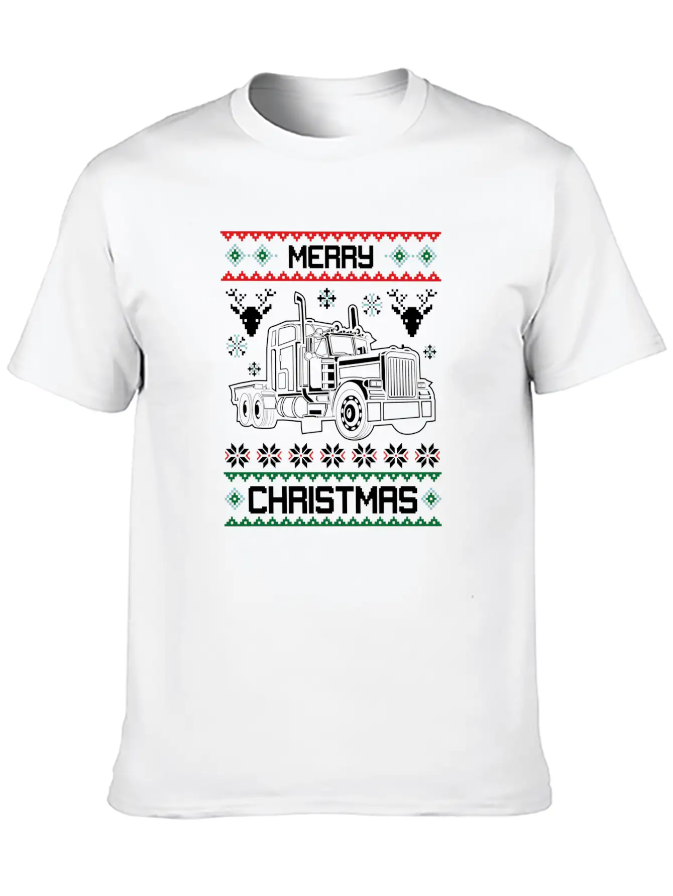 Merry Christmas Truck Driver Gift Basic Graphic T-Shirt ¨C Daily Comfort In Soft Cotton