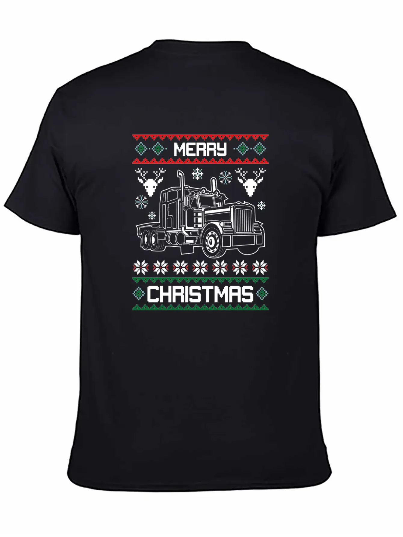 Merry Christmas Truck Driver Gift Basic Graphic T-Shirt ¨C Daily Comfort In Soft Cotton