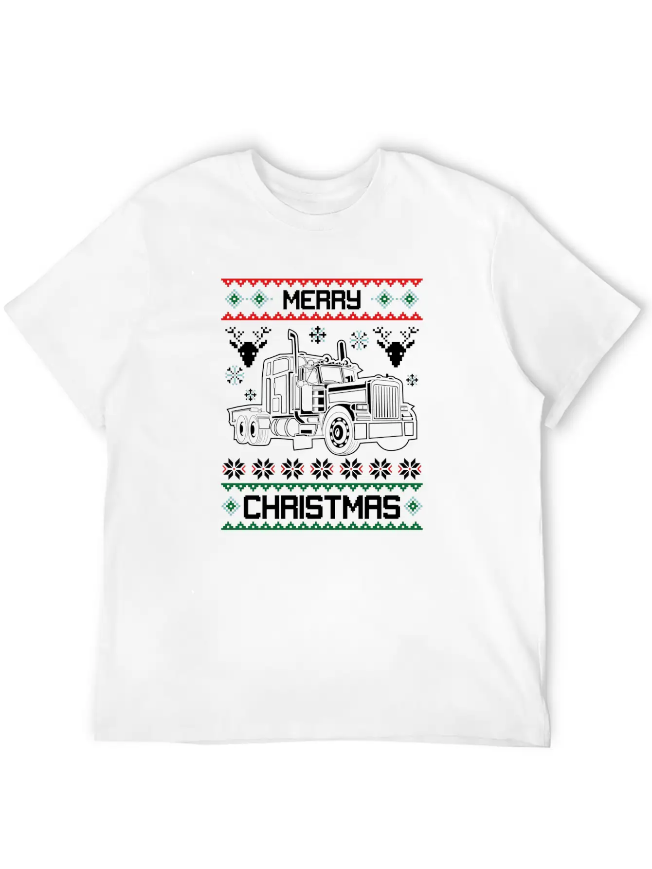Merry Christmas Truck Driver Gift Basic Graphic T-Shirt ¨C Daily Comfort In Soft Cotton