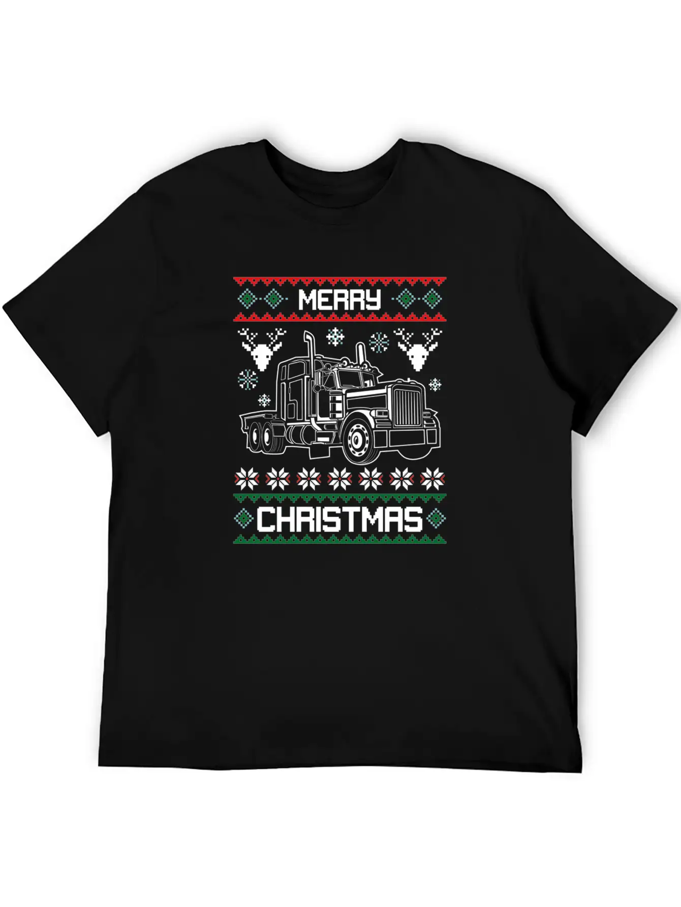 Merry Christmas Truck Driver Gift Basic Graphic T-Shirt ¨C Daily Comfort In Soft Cotton