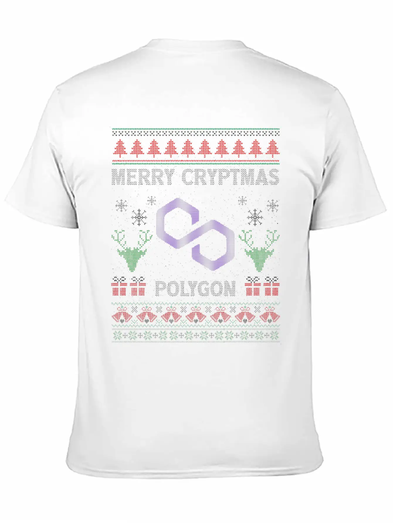 Merry Cryptmas Christmas Polygon Matic Coin Crypto Soft Cotton Short Sleeve Tee ¨C Unisex Wardrobe Staple