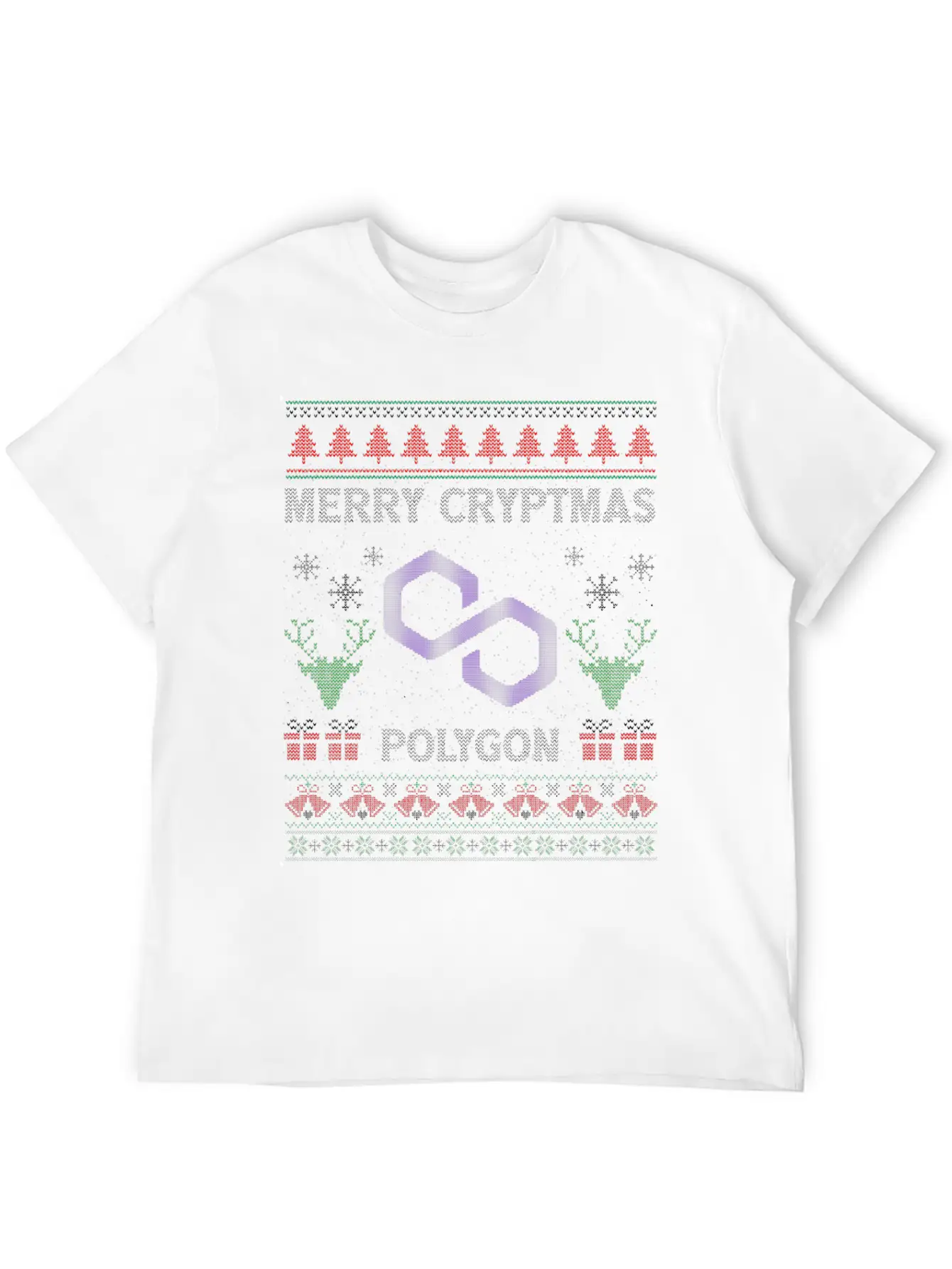 Merry Cryptmas Christmas Polygon Matic Coin Crypto Soft Cotton Short Sleeve Tee ¨C Unisex Wardrobe Staple
