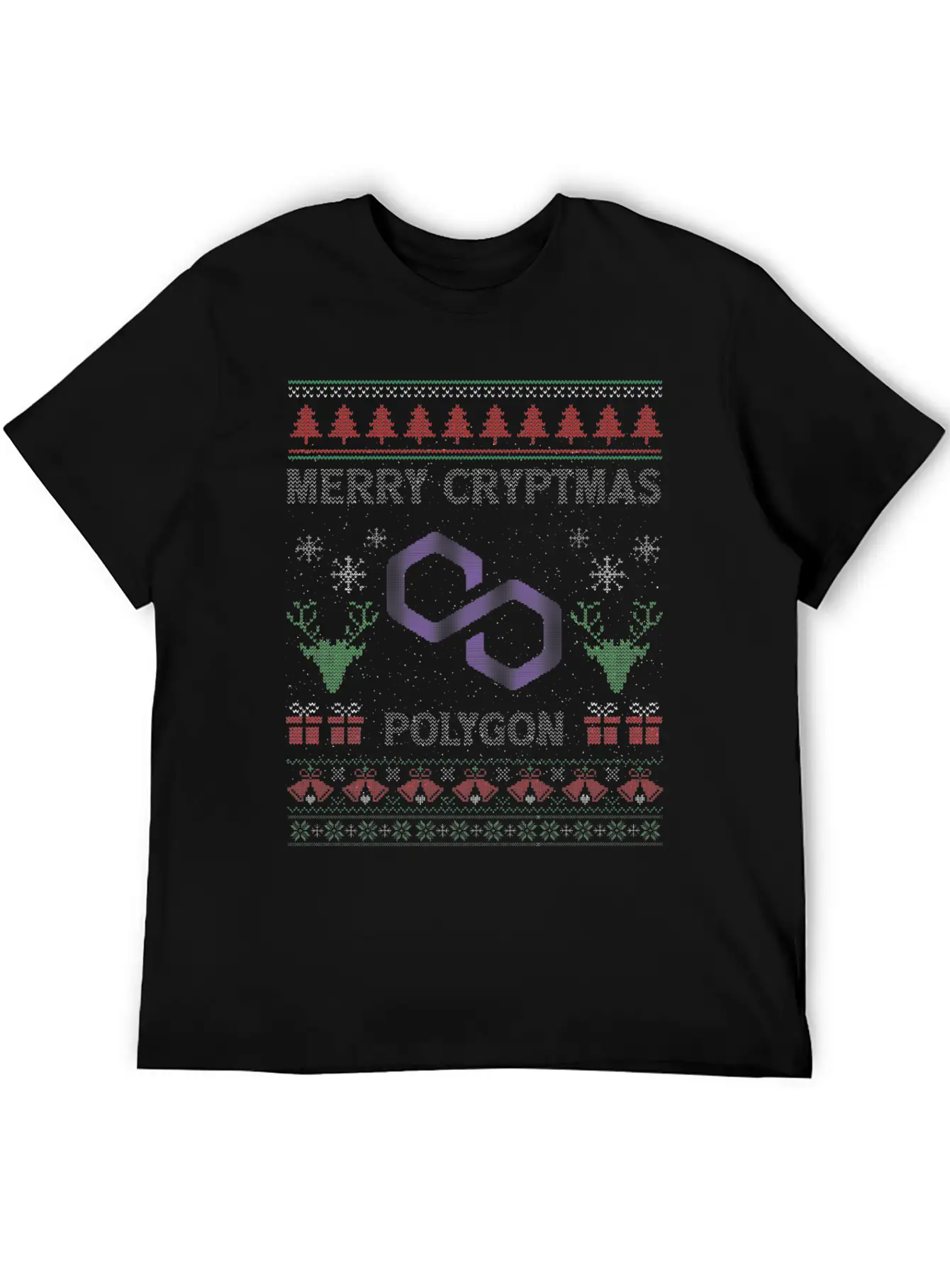 Merry Cryptmas Christmas Polygon Matic Coin Crypto Soft Cotton Short Sleeve Tee ¨C Unisex Wardrobe Staple