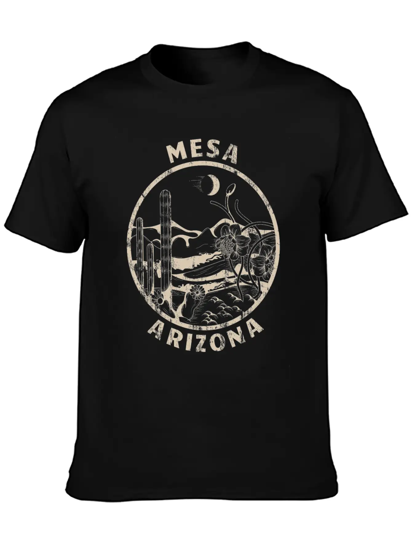 Mesa Arizona Linocut Distressed Desert Soft Cotton Short Sleeve Tee ¨C Unisex Wardrobe Staple