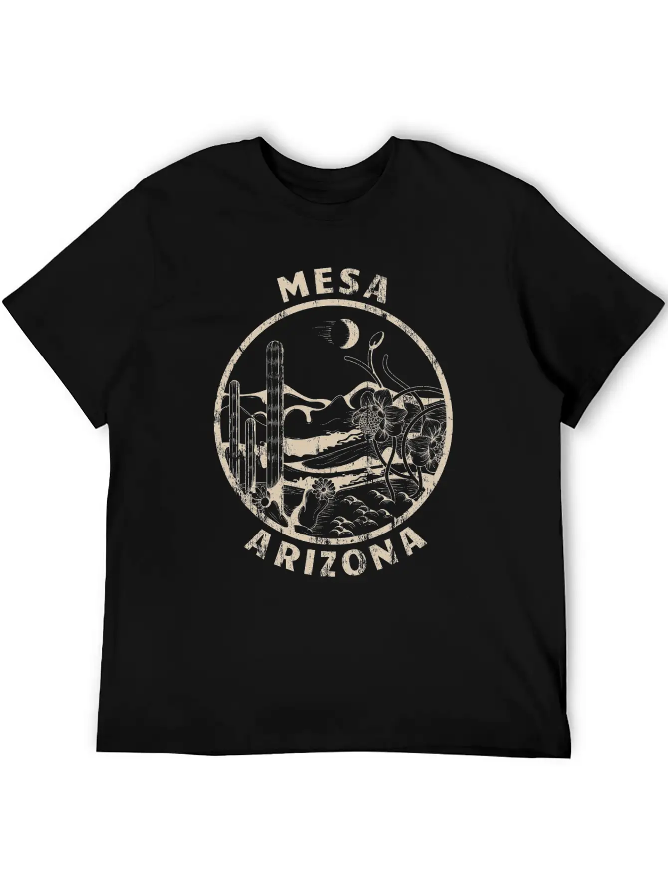 Mesa Arizona Linocut Distressed Desert Soft Cotton Short Sleeve Tee ¨C Unisex Wardrobe Staple