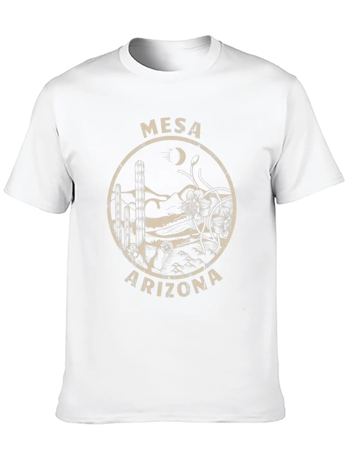 Mesa Arizona Linocut Distressed Desert Soft Cotton Short Sleeve Tee ¨C Unisex Wardrobe Staple