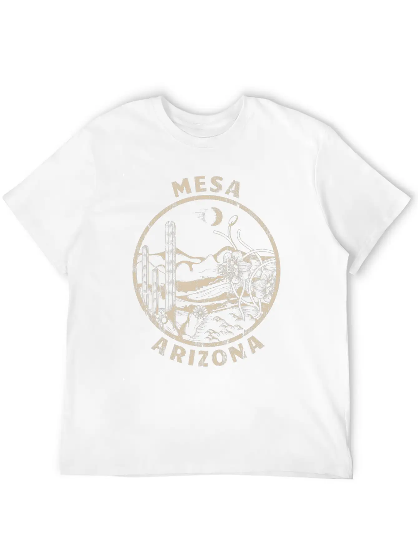 Mesa Arizona Linocut Distressed Desert Soft Cotton Short Sleeve Tee ¨C Unisex Wardrobe Staple