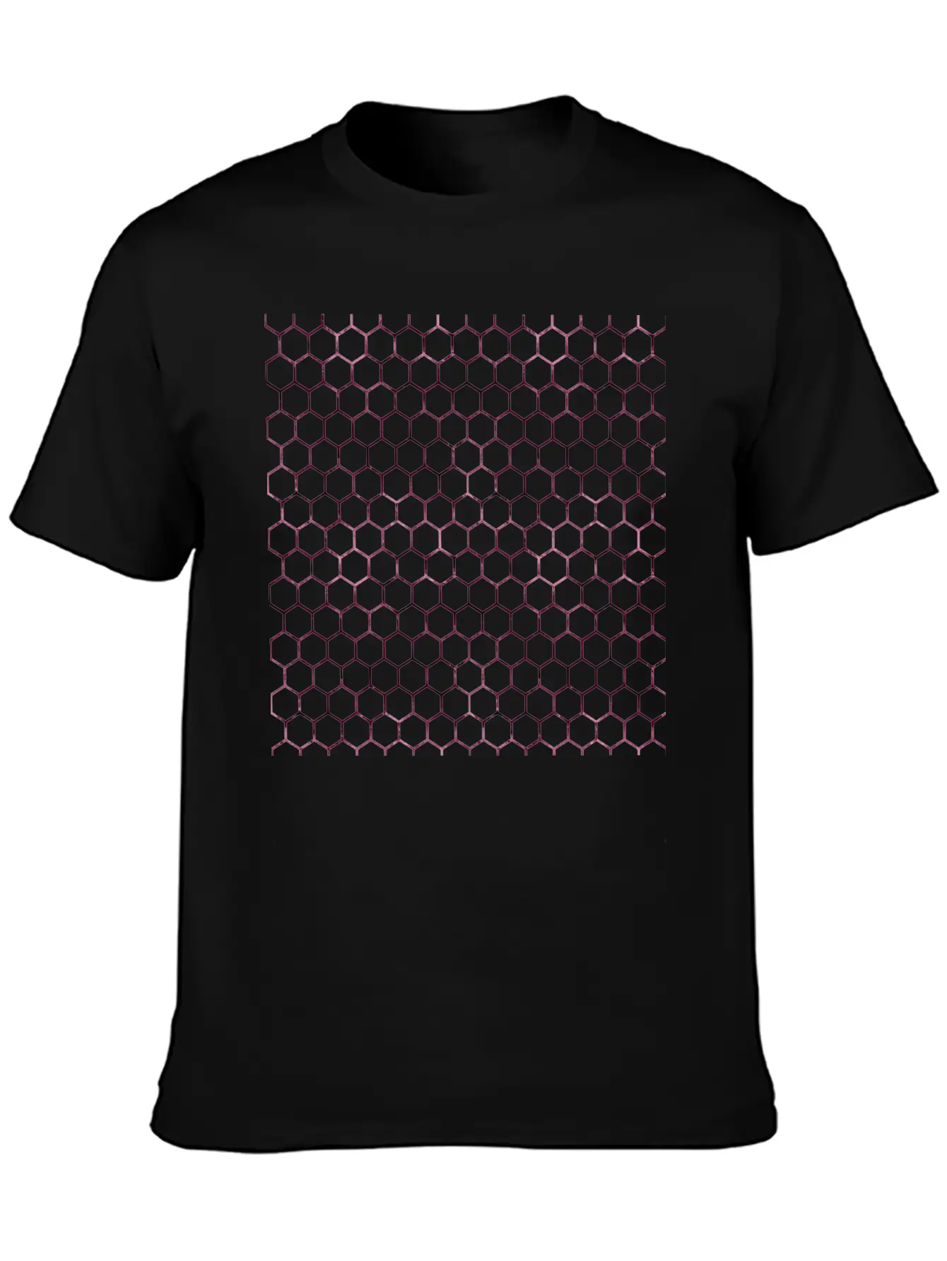 Metallic Burgundy Honeycomb Pattern Soft Cotton Short Sleeve Tee ¨C Unisex Wardrobe Staple