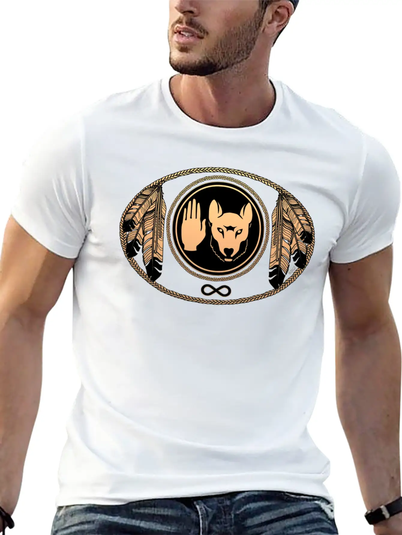 Metis Art Gifts Tribal Wolf Flag Shirts & Gifts Essential Cotton Tee For Daily Outfits ¨C Unisex Style