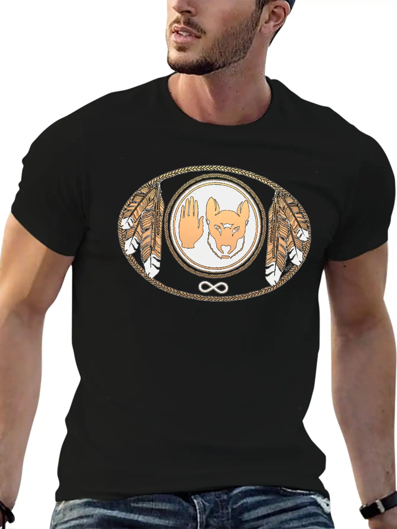 Metis Art Gifts Tribal Wolf Flag Shirts & Gifts Essential Cotton Tee For Daily Outfits ¨C Unisex Style