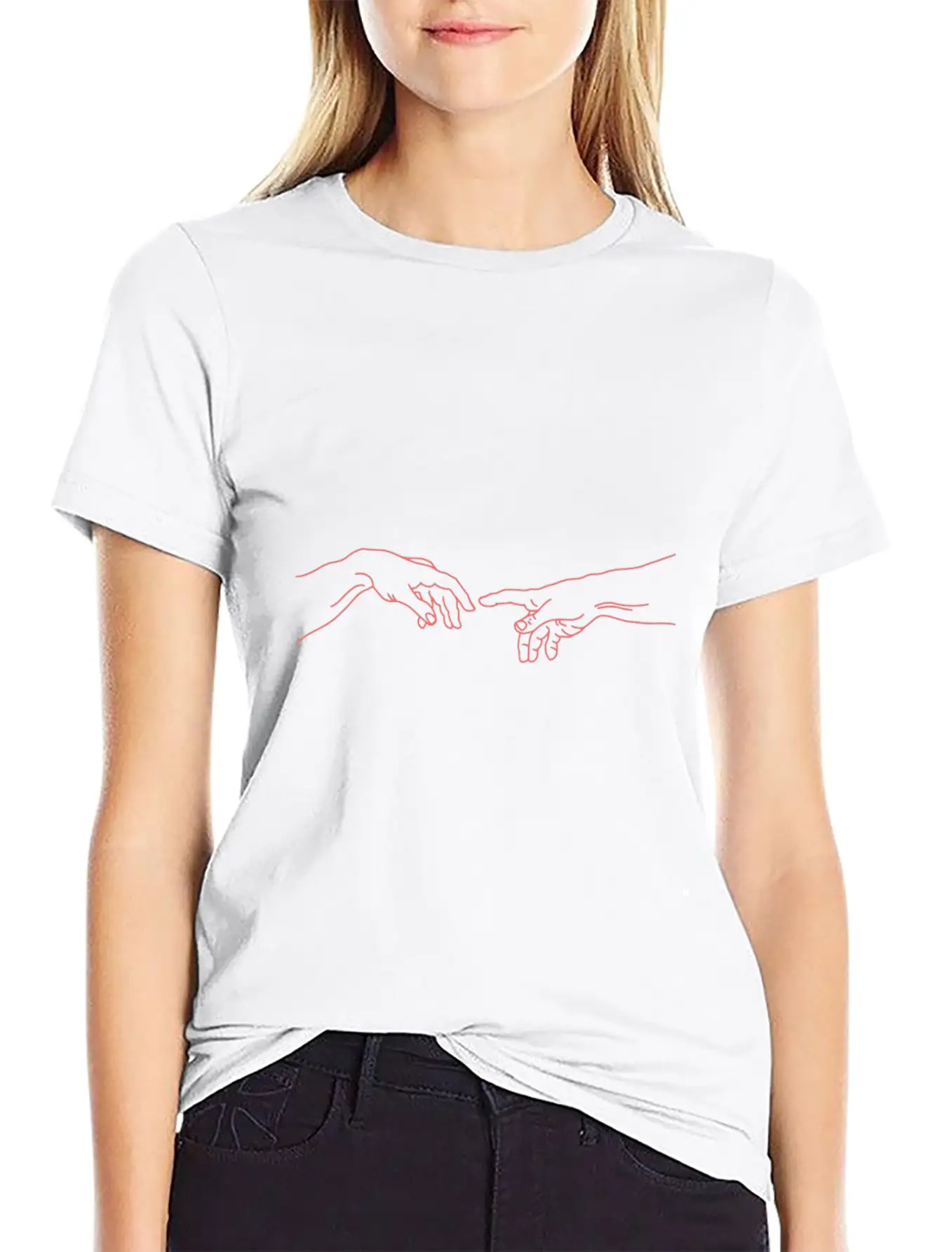 Michelangelo Creation Hands For Aesthetic Fans Soft Cotton Short Sleeve Tee ¨C Unisex Wardrobe Staple
