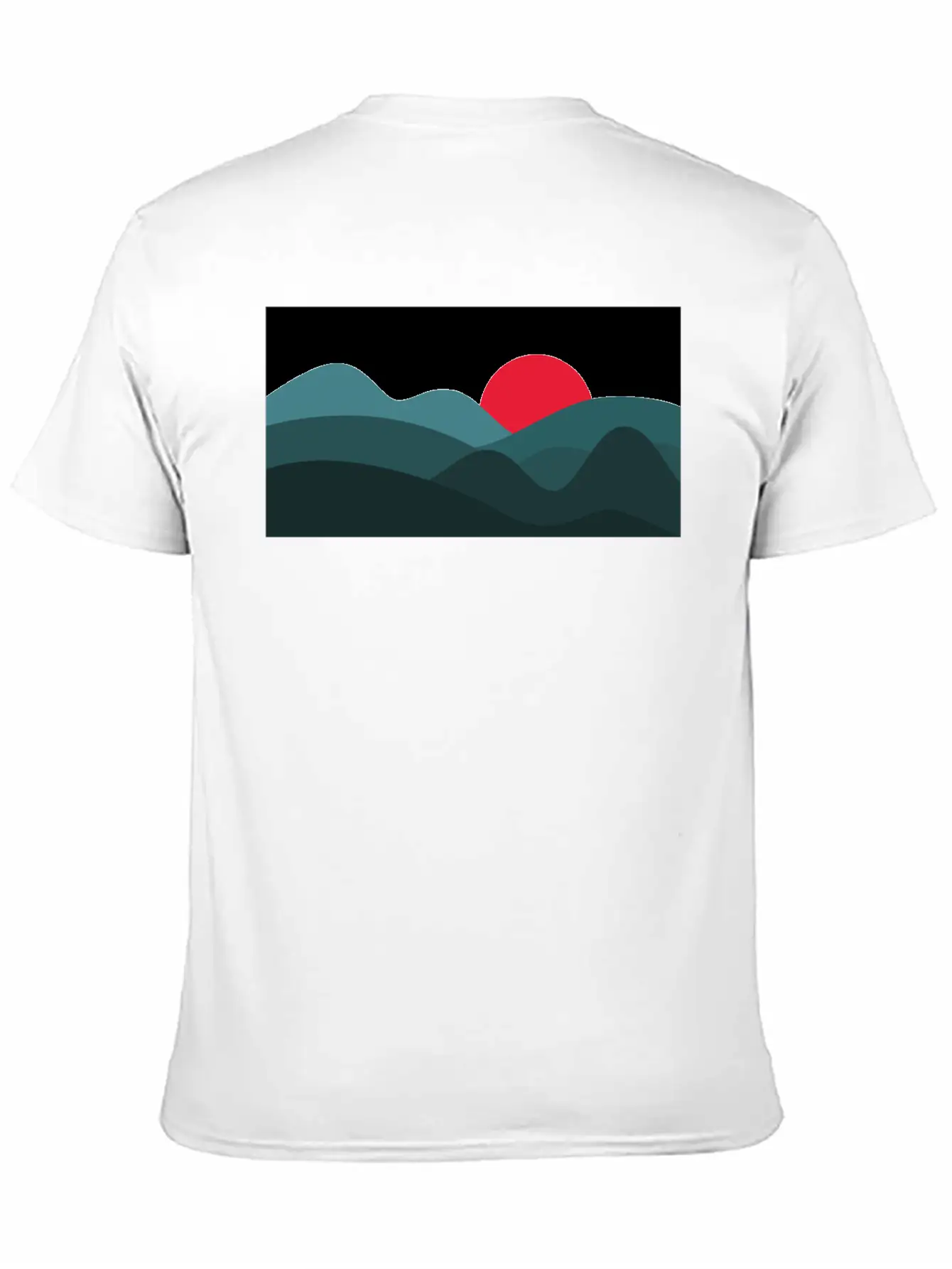 Minimalist Sun Peacock Blue And White Basic Graphic T-Shirt ¨C Daily Comfort In Soft Cotton