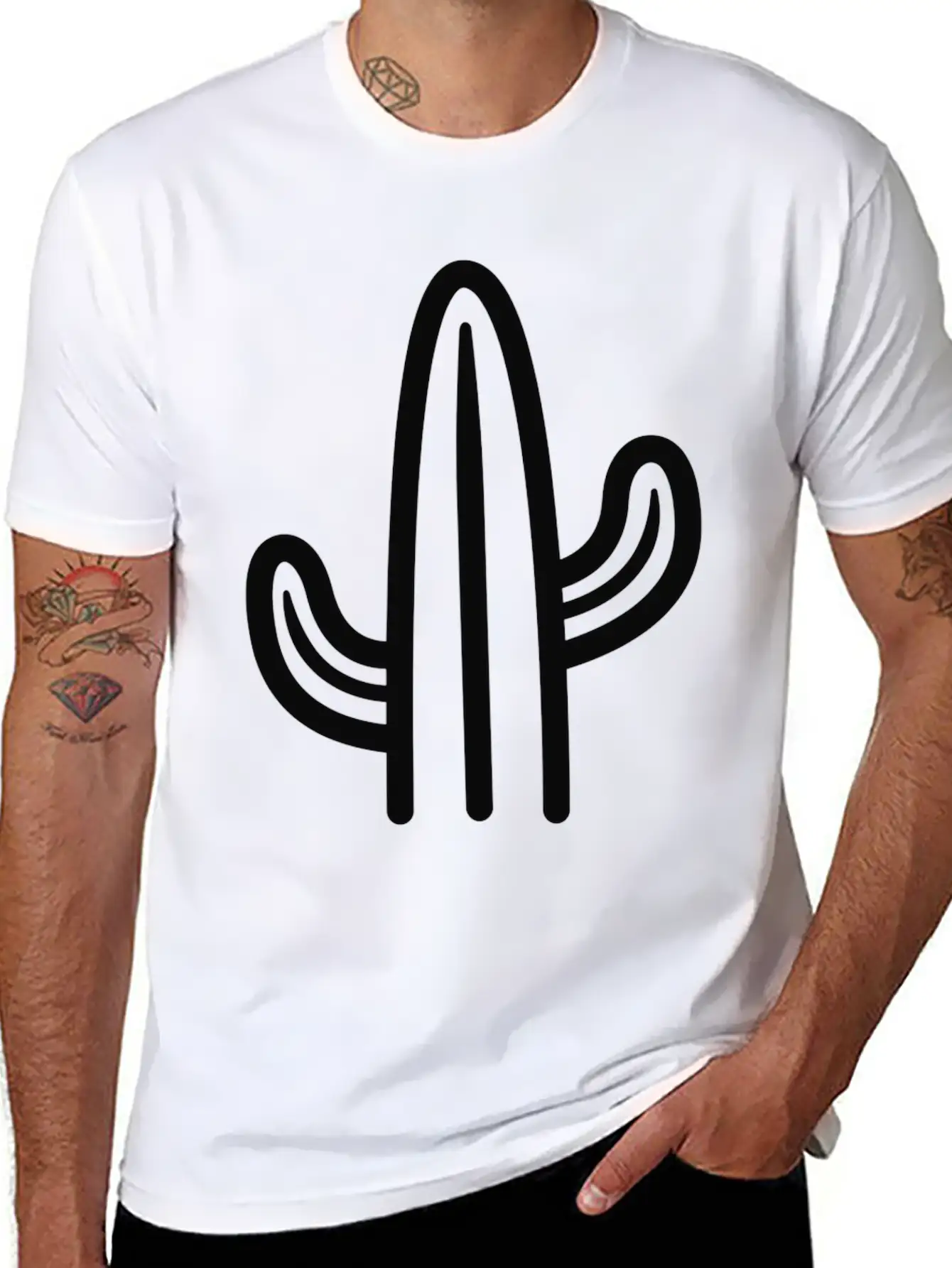 Minimalistic Cactus Essential Cotton Tee For Daily Outfits ¨C Unisex Style
