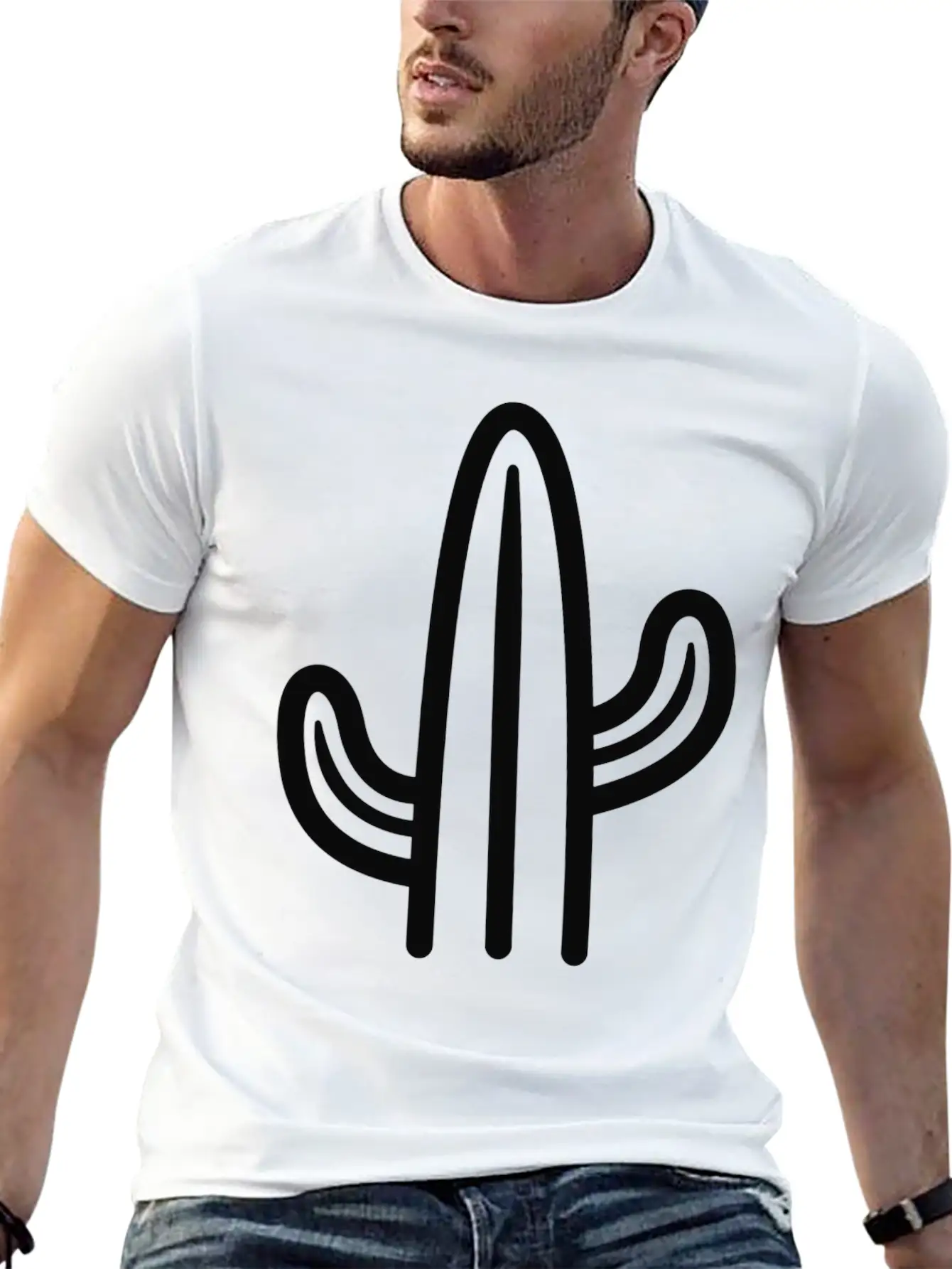Minimalistic Cactus Essential Cotton Tee For Daily Outfits ¨C Unisex Style