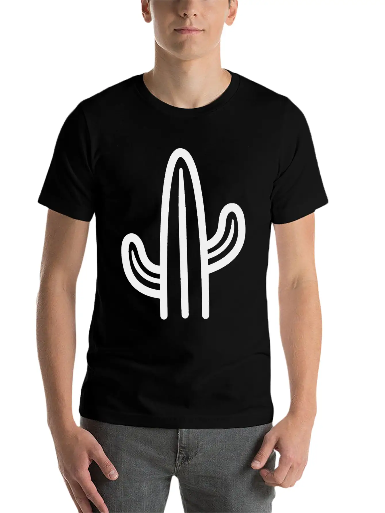 Minimalistic Cactus Essential Cotton Tee For Daily Outfits ¨C Unisex Style