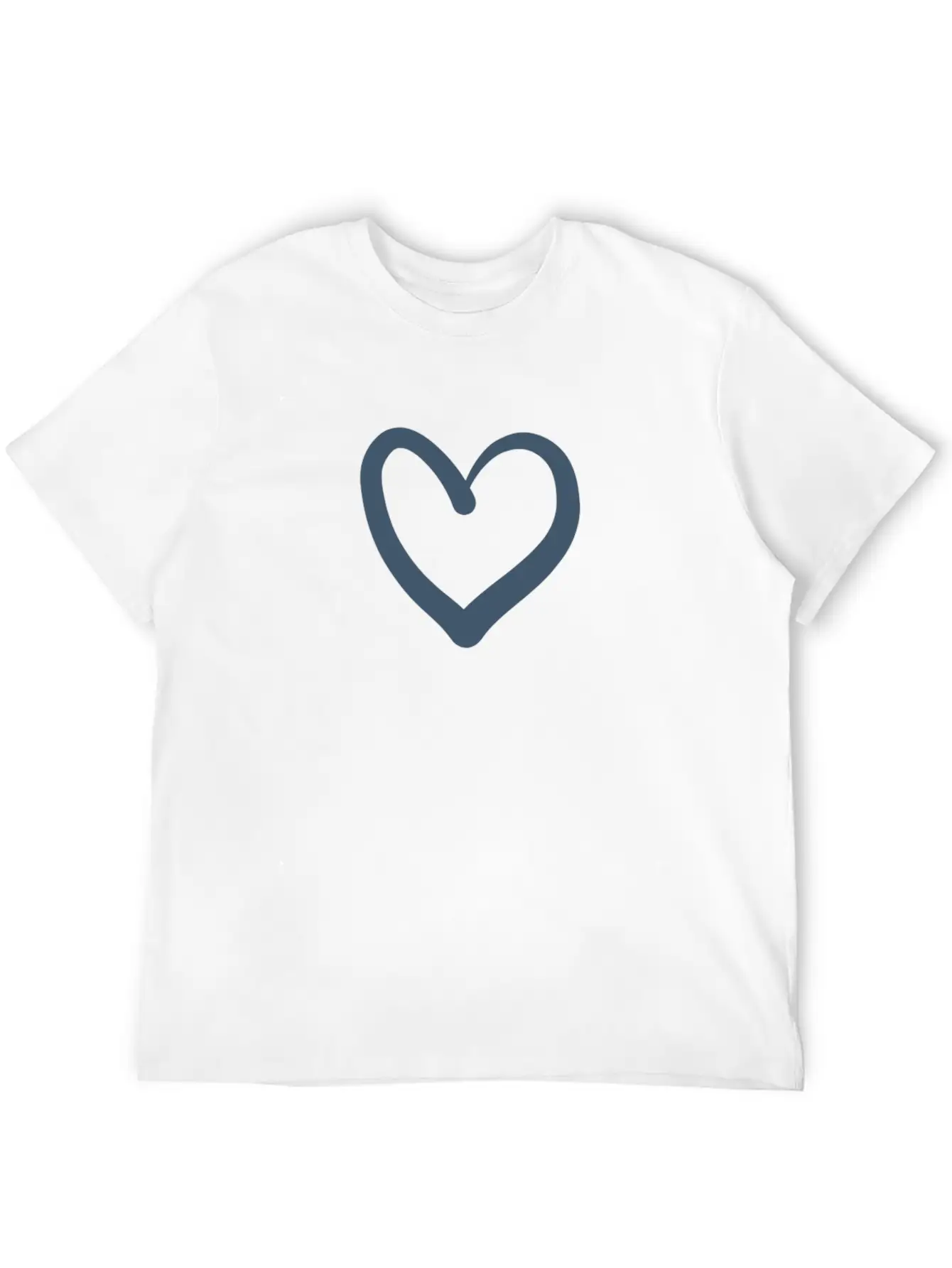 Minimalistic Line Art Blue Heart Soft Cotton Short Sleeve Tee ¨C Unisex Wardrobe Staple