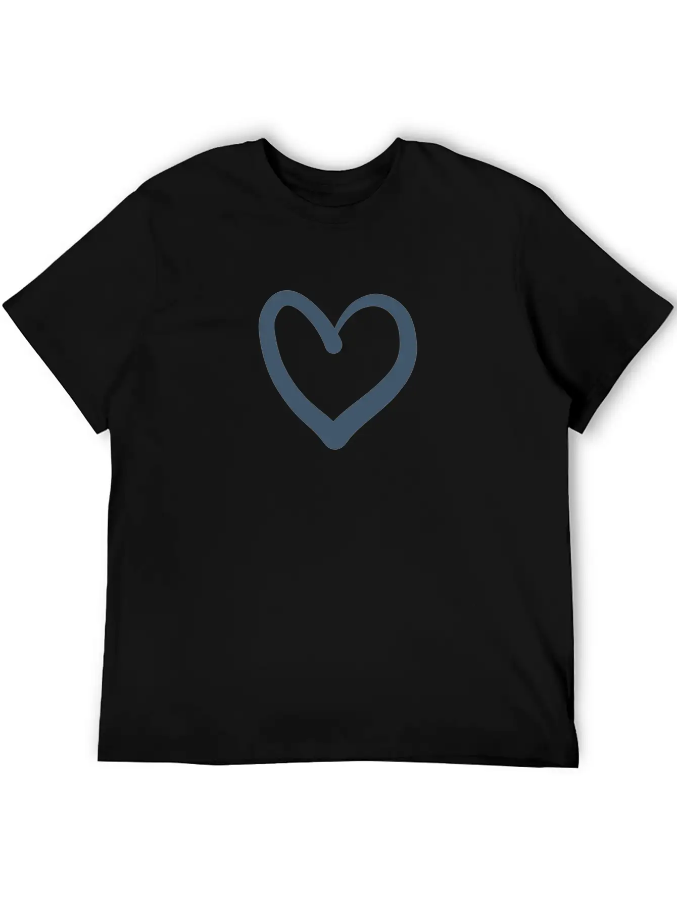 Minimalistic Line Art Blue Heart Soft Cotton Short Sleeve Tee ¨C Unisex Wardrobe Staple
