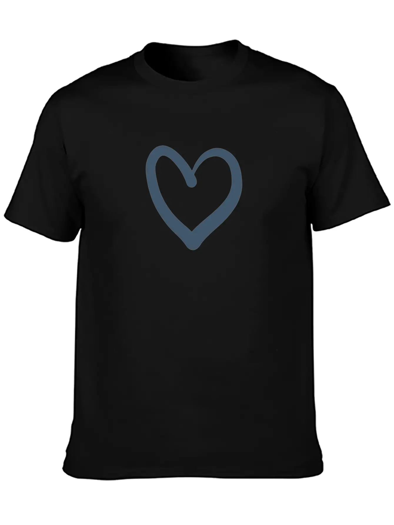 Minimalistic Line Art Blue Heart Soft Cotton Short Sleeve Tee ¨C Unisex Wardrobe Staple