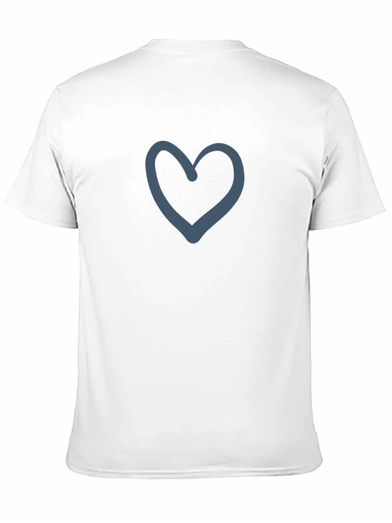 Minimalistic Line Art Blue Heart Soft Cotton Short Sleeve Tee ¨C Unisex Wardrobe Staple