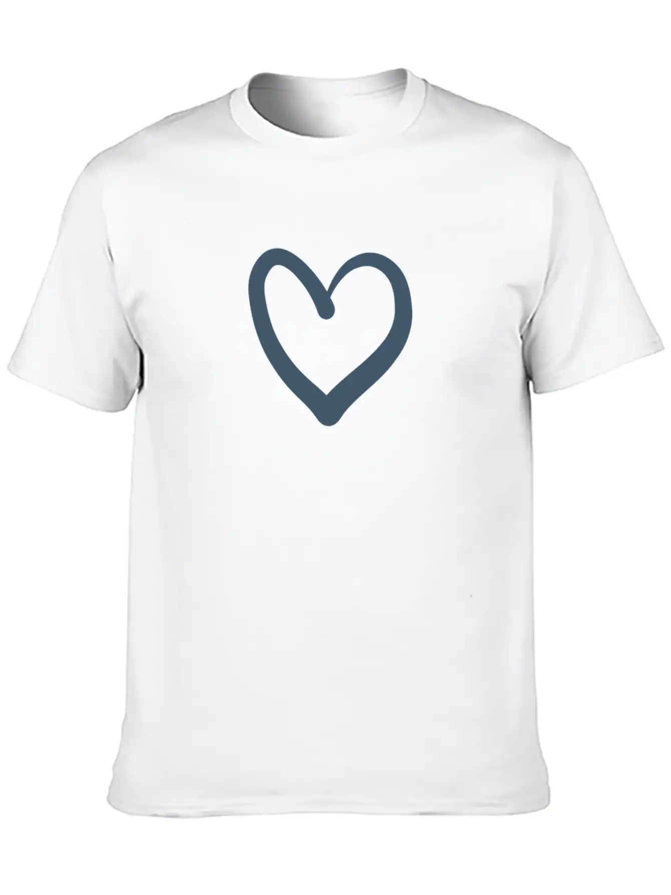 Minimalistic Line Art Blue Heart Soft Cotton Short Sleeve Tee ¨C Unisex Wardrobe Staple