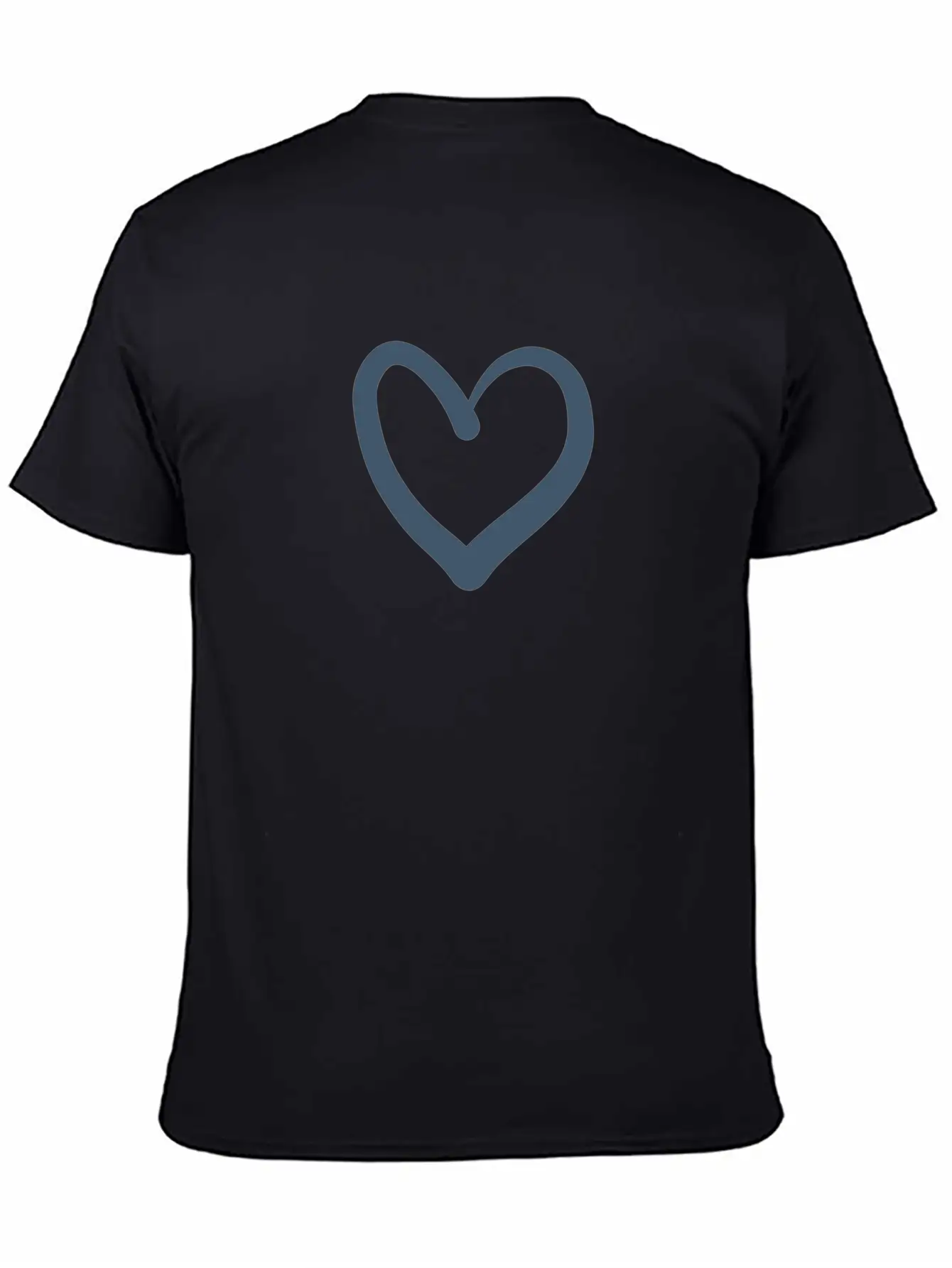 Minimalistic Line Art Blue Heart Soft Cotton Short Sleeve Tee ¨C Unisex Wardrobe Staple