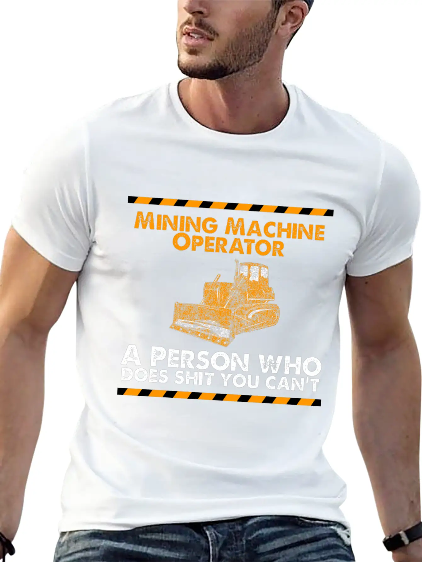 Mining Machine Operator Person Funny Gifts Print Basic Graphic T-Shirt ¨C Daily Comfort In Soft Cotton