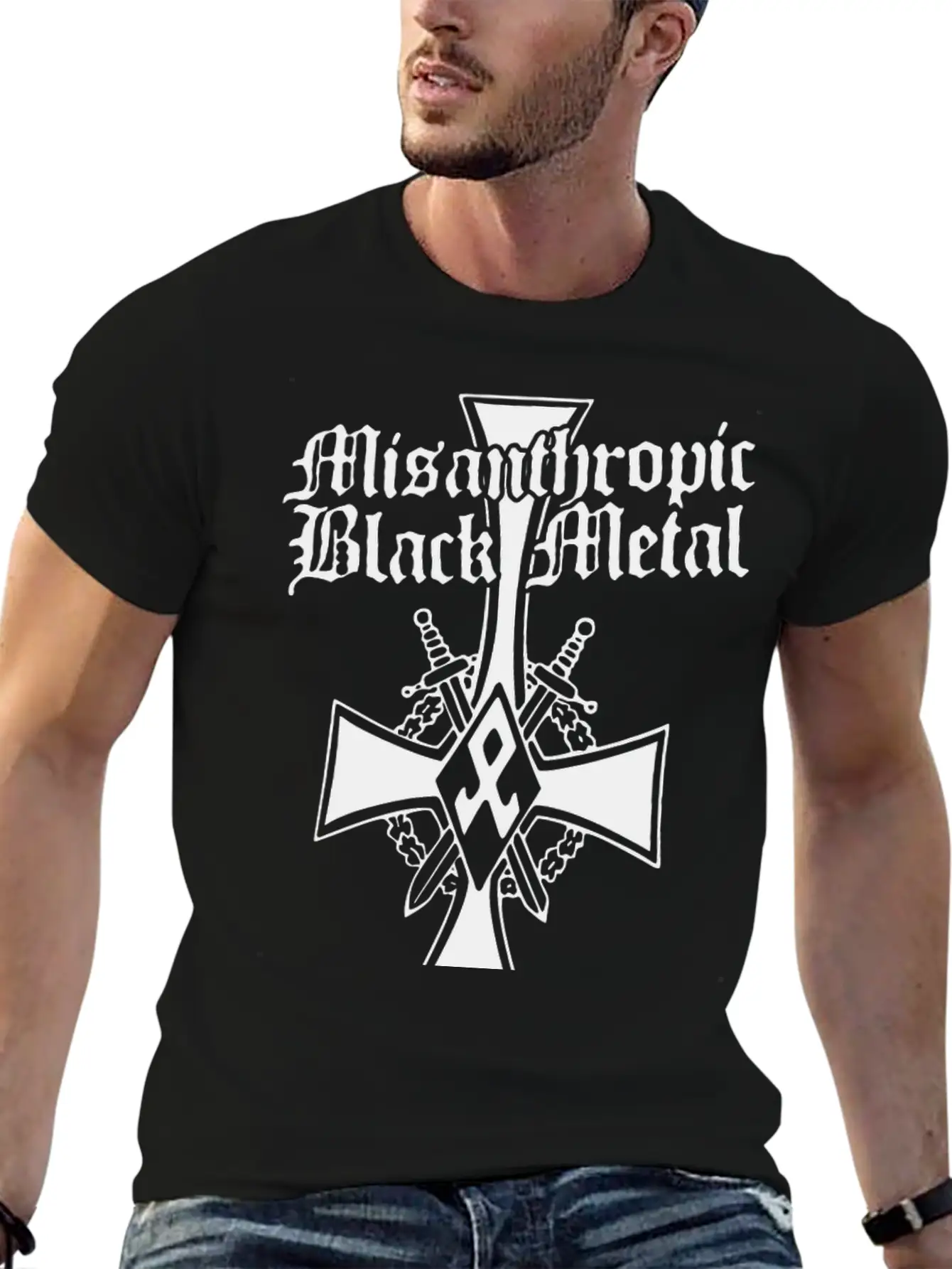 Misanthropic Black Metal Basic Graphic T-Shirt ¨C Daily Comfort In Soft Cotton