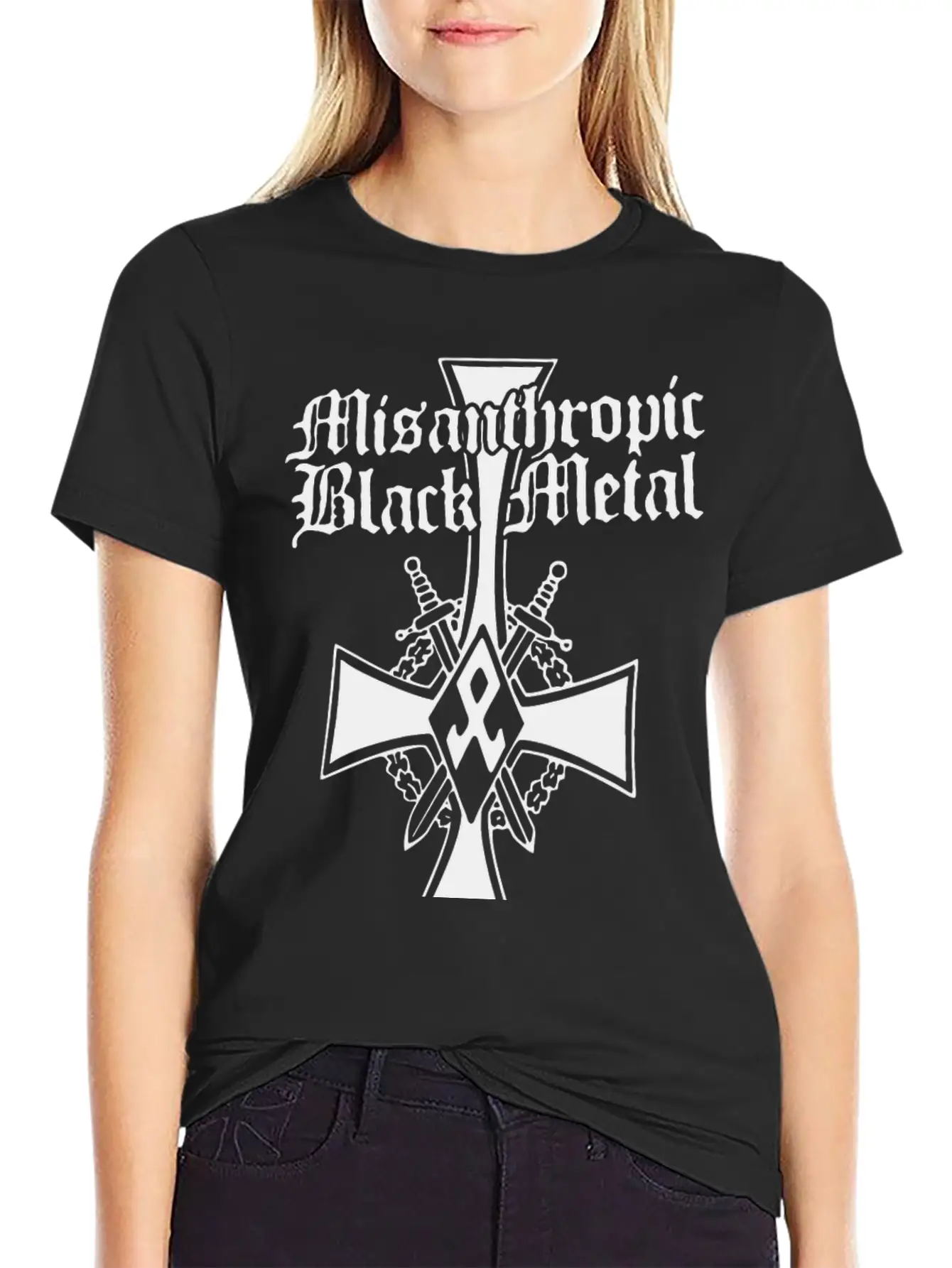 Misanthropic Black Metal Basic Graphic T-Shirt ¨C Daily Comfort In Soft Cotton