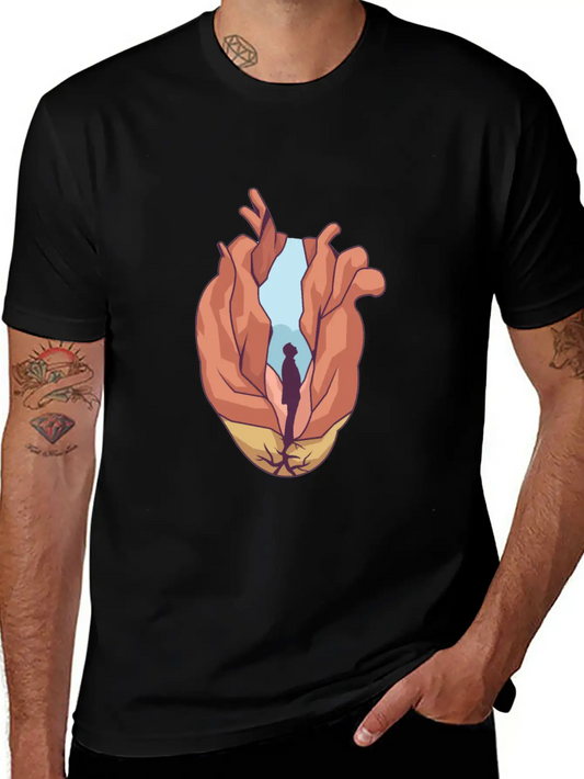 Miscellaneous Surreal Heart Basic Graphic T-Shirt ¨C Daily Comfort In Soft Cotton