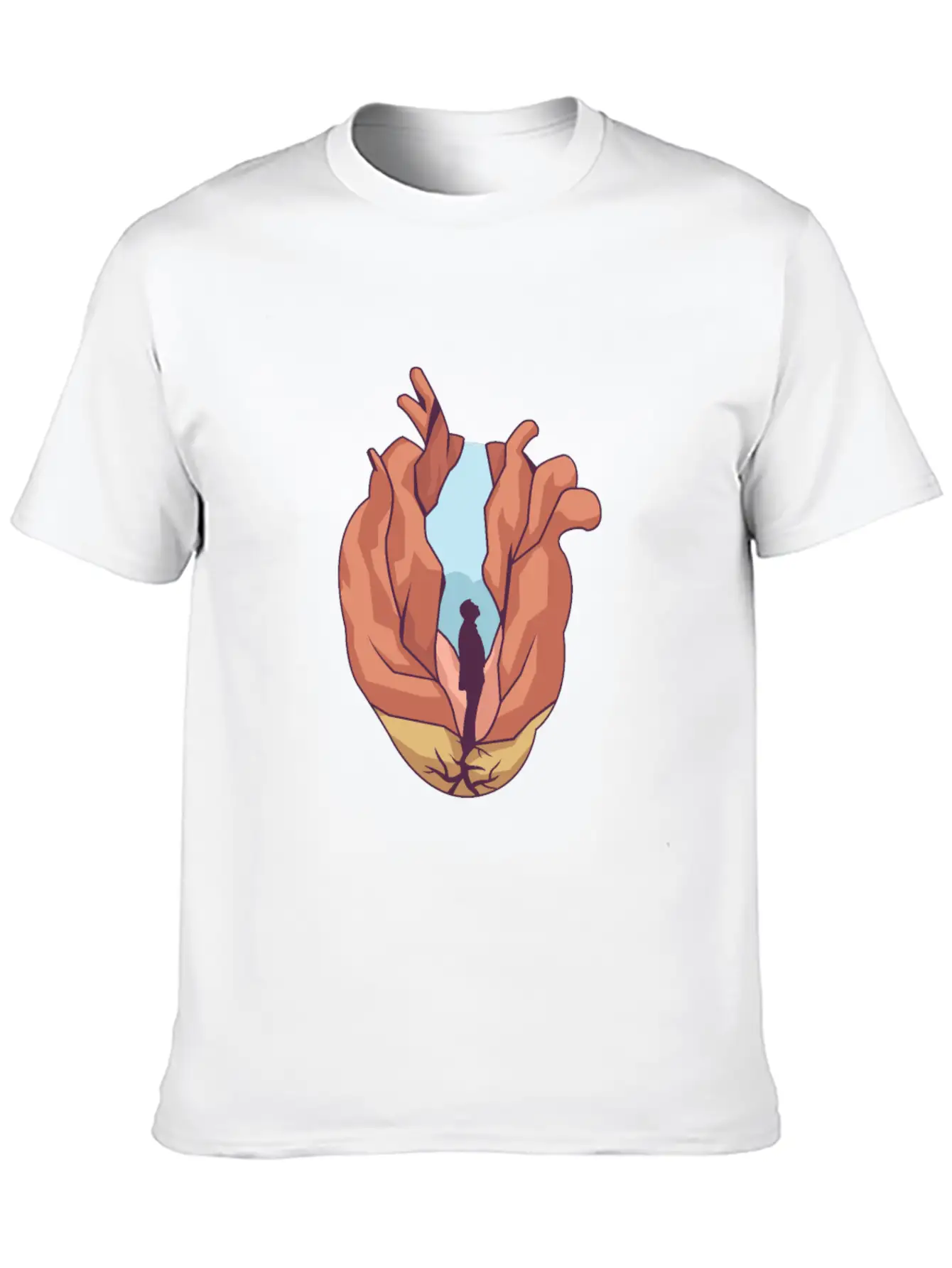Miscellaneous Surreal Heart Basic Graphic T-Shirt ¨C Daily Comfort In Soft Cotton