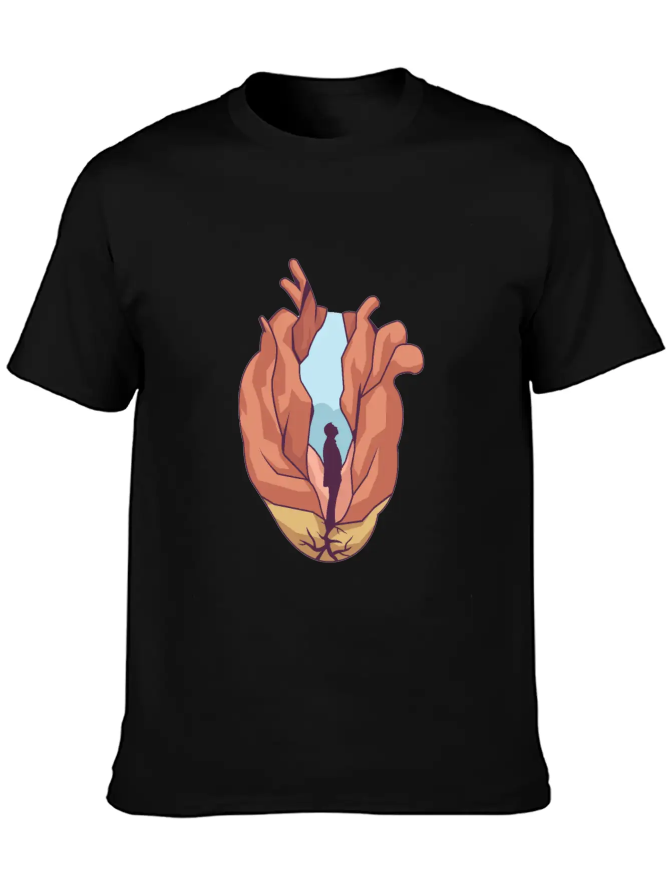 Miscellaneous Surreal Heart Basic Graphic T-Shirt ¨C Daily Comfort In Soft Cotton
