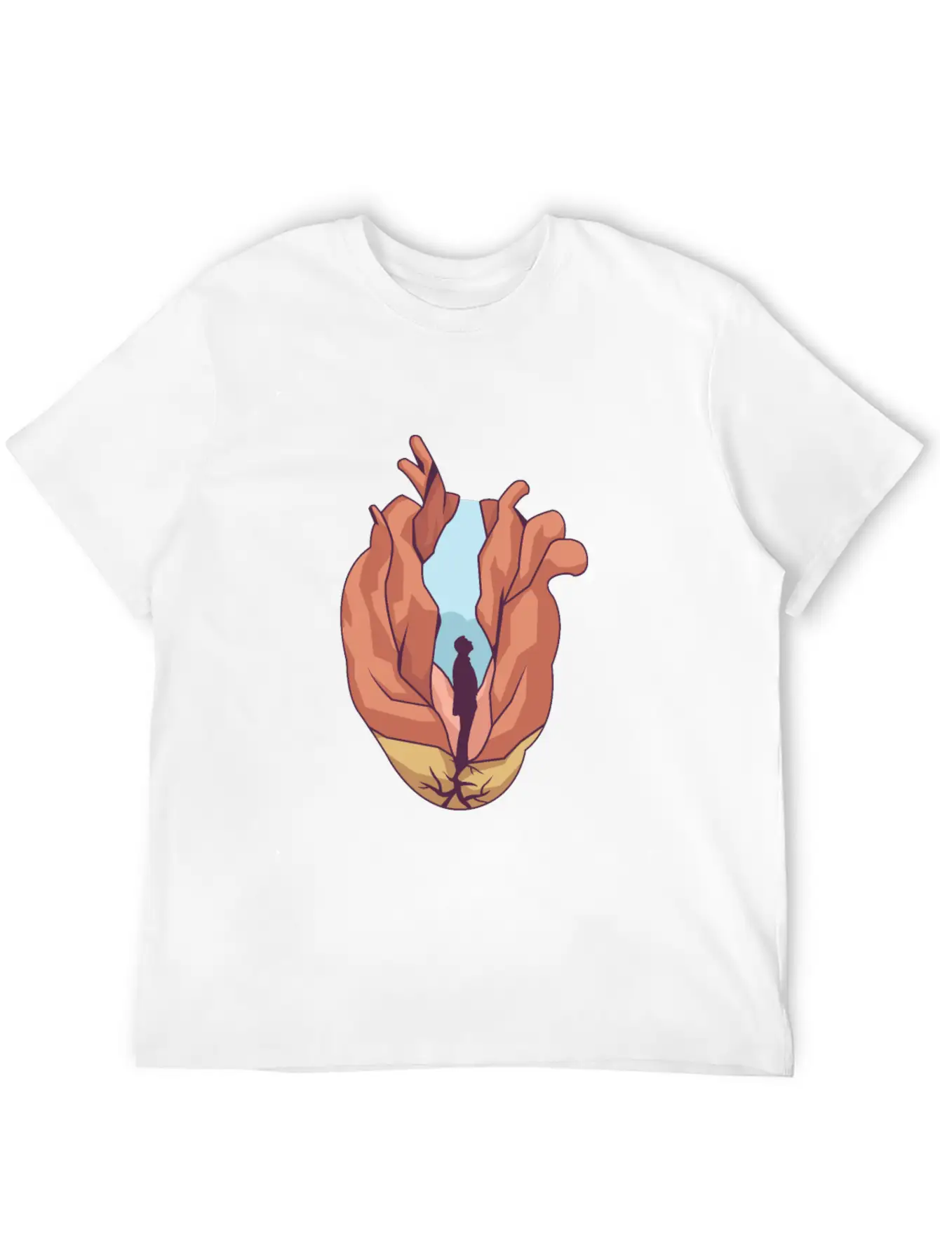Miscellaneous Surreal Heart Basic Graphic T-Shirt ¨C Daily Comfort In Soft Cotton