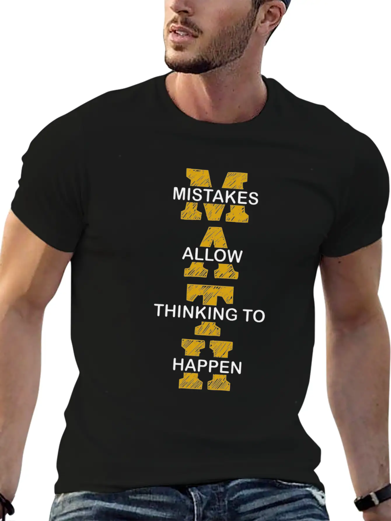 Mistakes Allow Thinking To Happen School Math Basic Graphic T-Shirt ¨C Daily Comfort In Soft Cotton